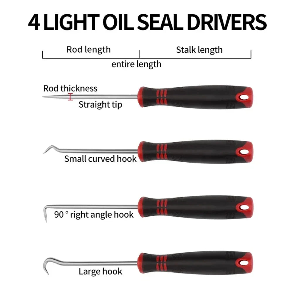 9 PCS Oil Seal Tool Set for Oil Seal Removal & Scraper Hooks