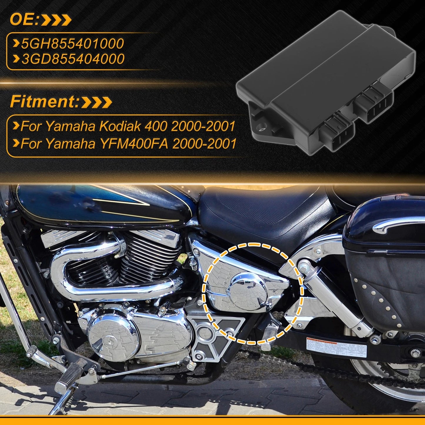 Programmable Ignition Module 5GH-85540-1000 for Yamaha Kodiak 400 (2000–2001)