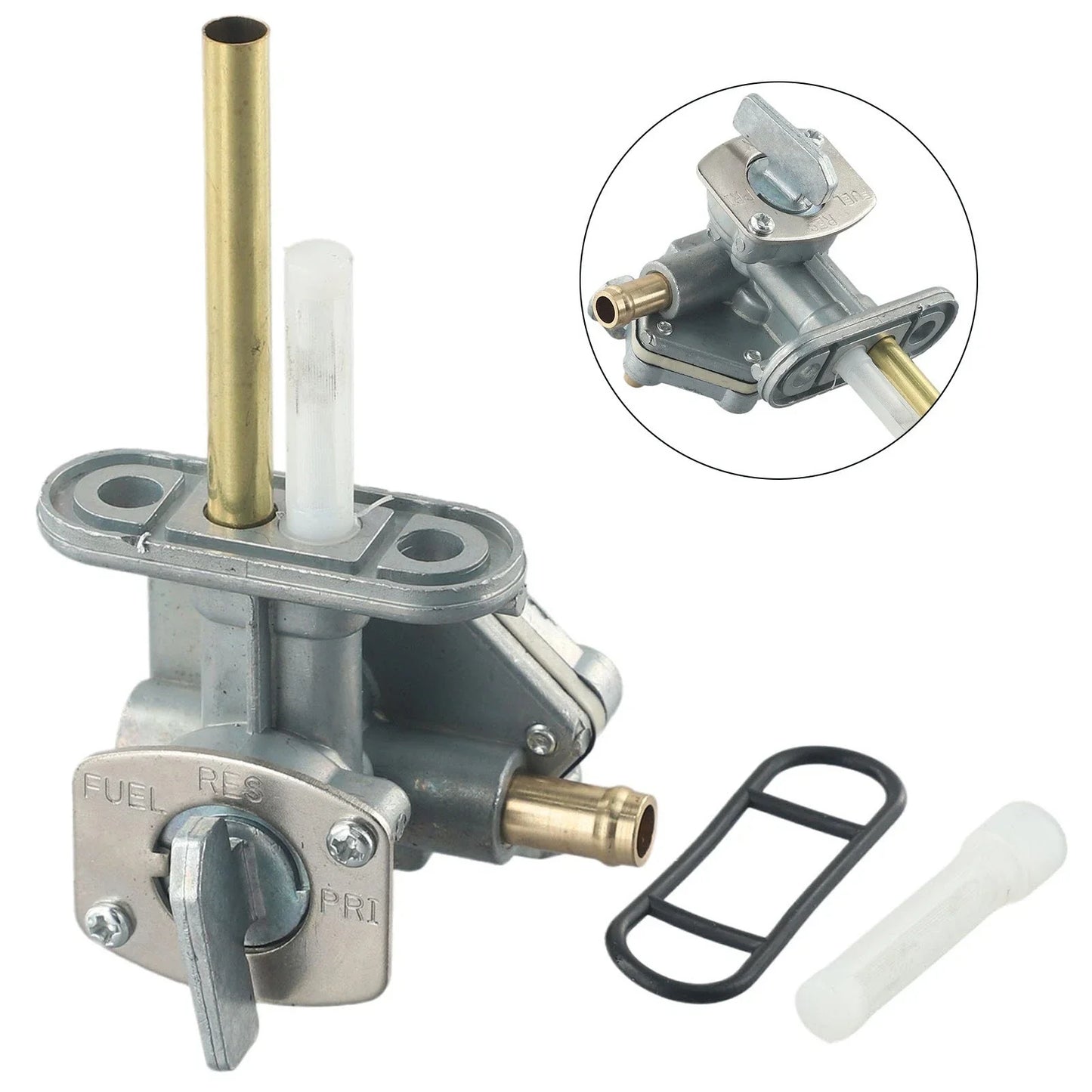 Fuel Petcock / Gas Tank / Aluminum Alloy Rubber Switch for Kawasaki EN500