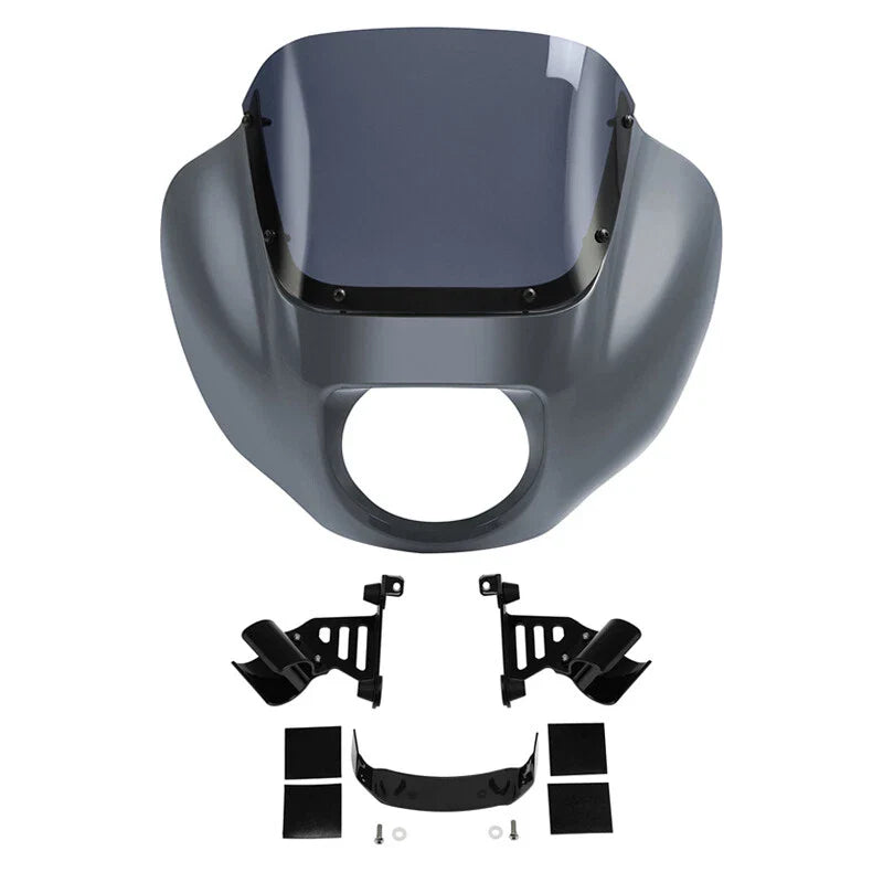 Windshield Bracket Fairings for Harley Softail FXST (2018-2024) Gunship Gray