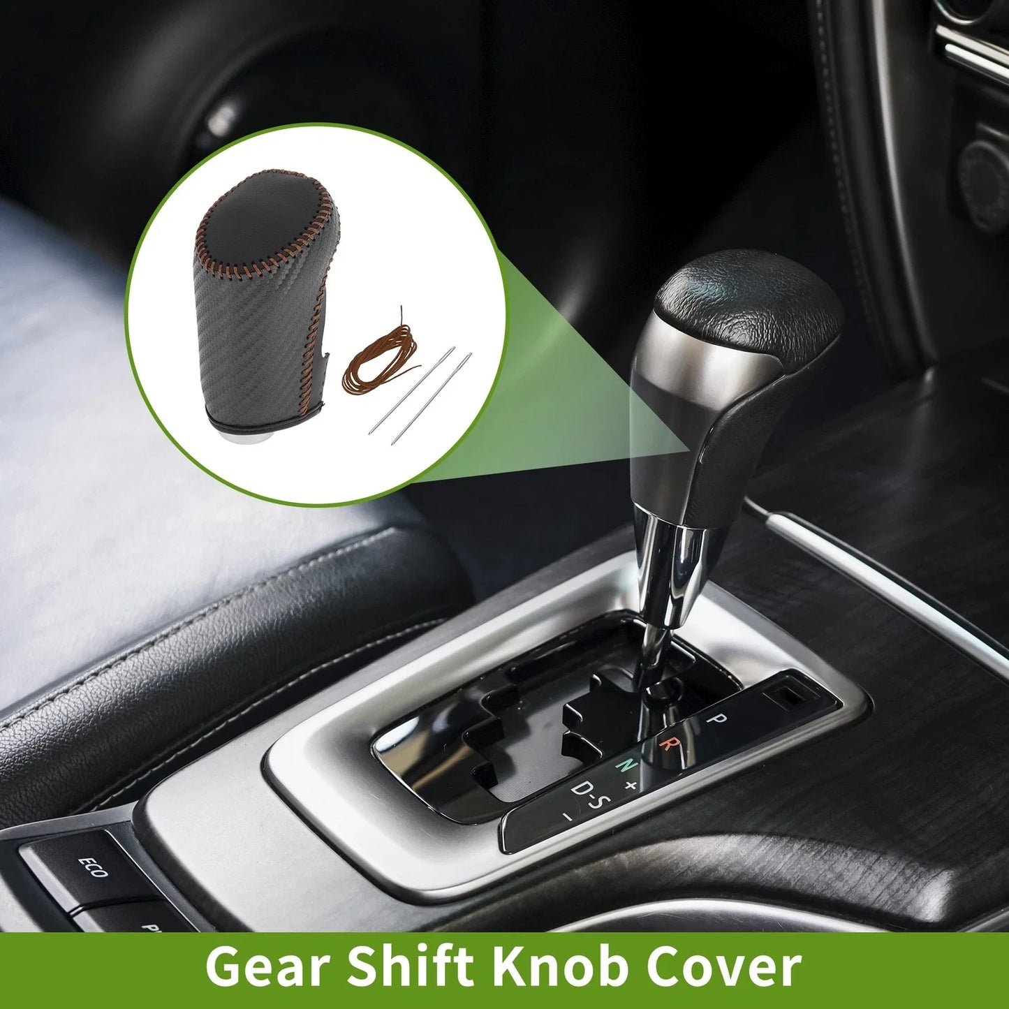Gear Shift Knob Cover for Chevrolet Malibu Black Carbon Fiber (2016-2023)