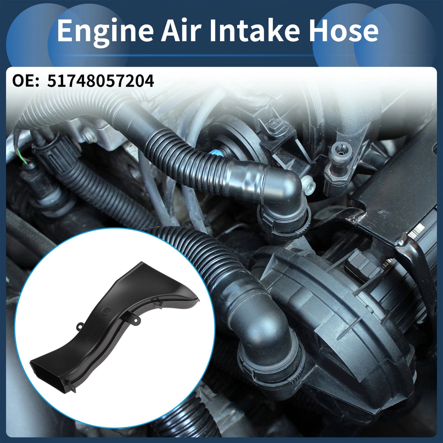 Engine Air Intake Hose for BMW 3 Series F34 (2012–2024) No. 51748057204