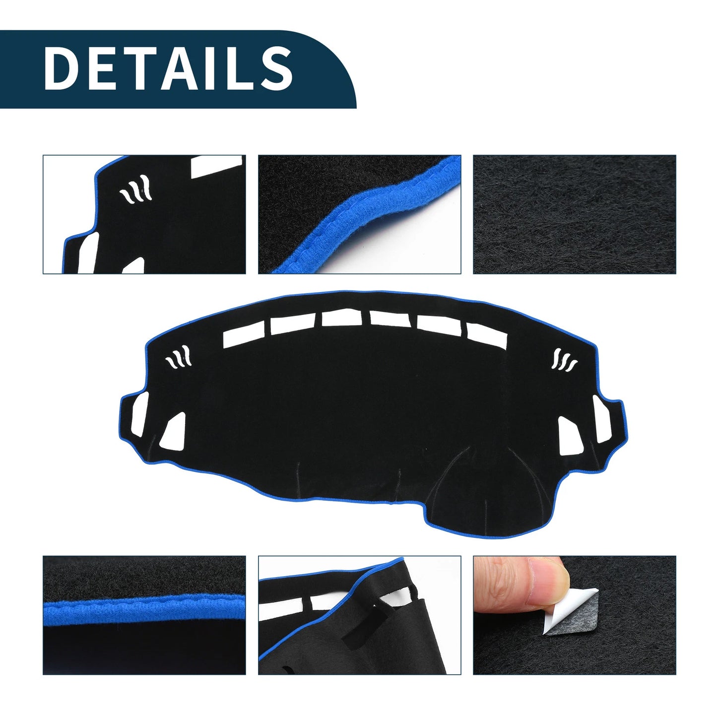 Set of 1 Dashboard Cover Mat for Suzuki Spacia MK32S (2013–2017) Black Blue