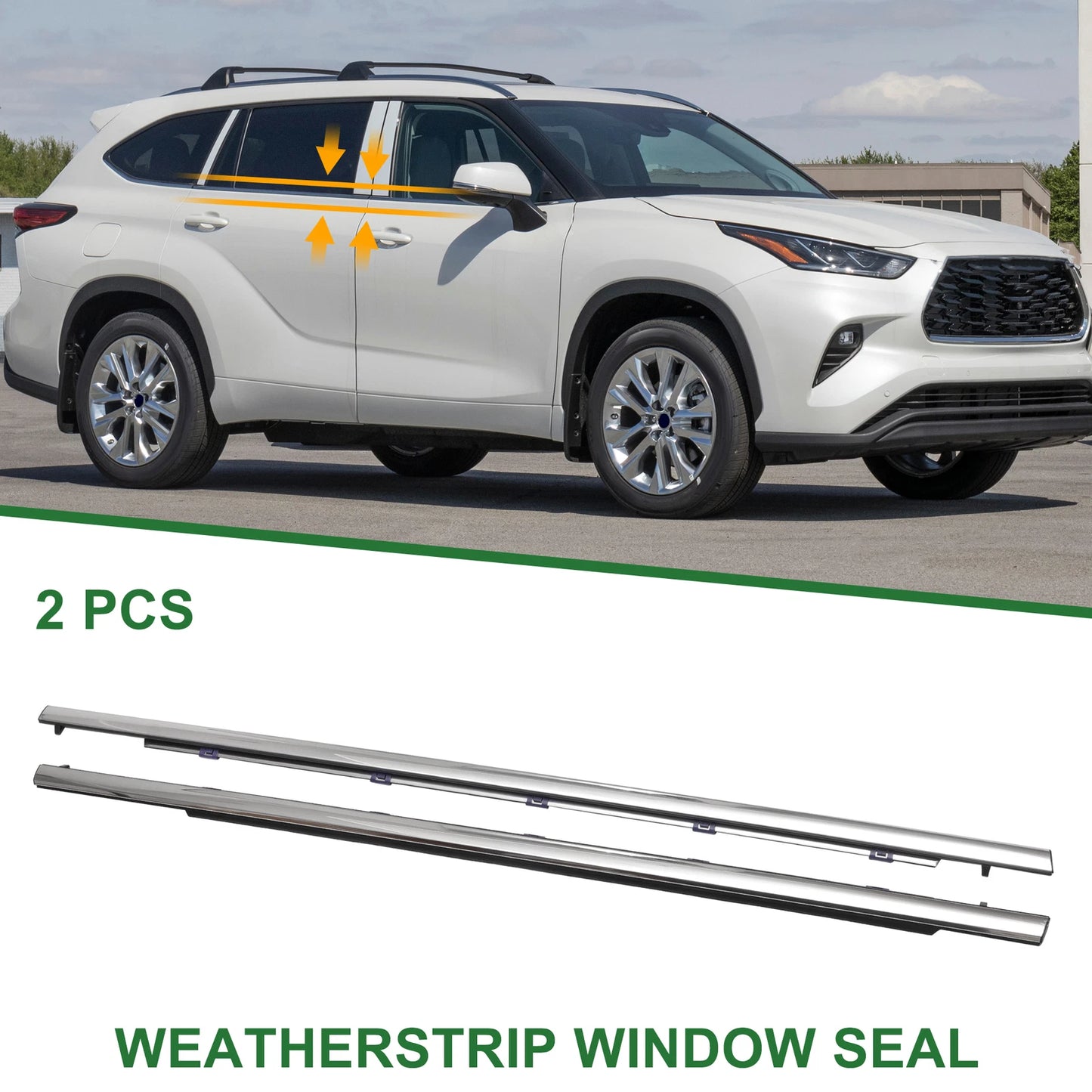 2pcs Rear Weatherstrip Window Seal No. 757400E080 for Toyota