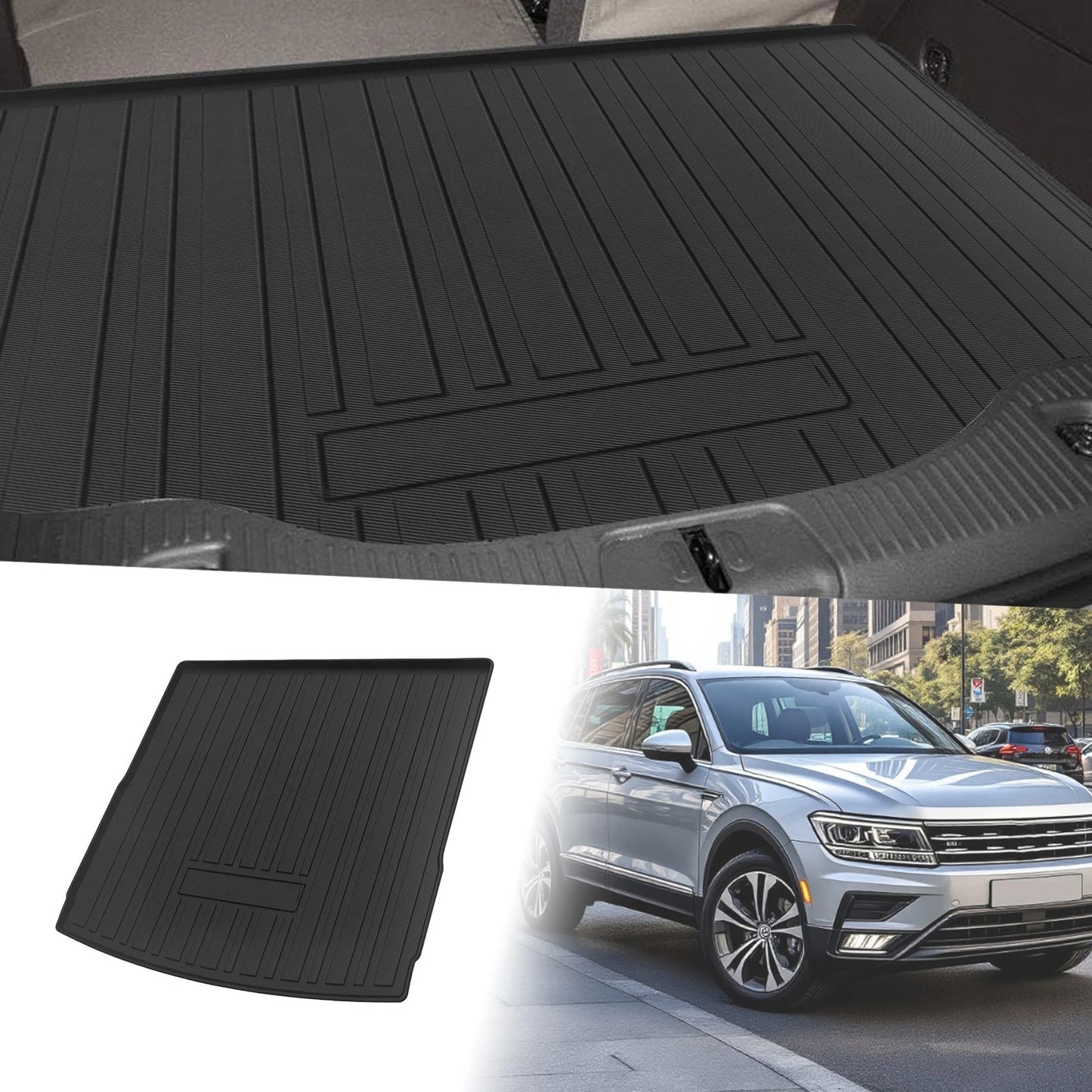 Flat Face Cargo Liner Rear Trunk Mat for Volkswagen Tiguan (2018–2024) TPE