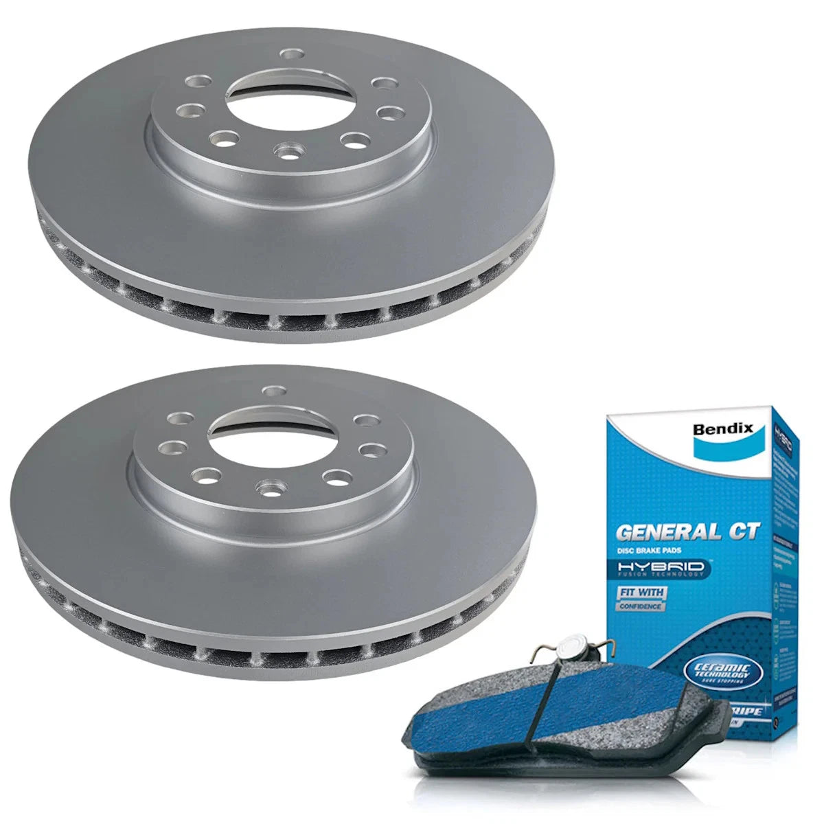 Set of 4 Bendix Front Brake Pads and Rotors for Holden Astra (2004–2010)