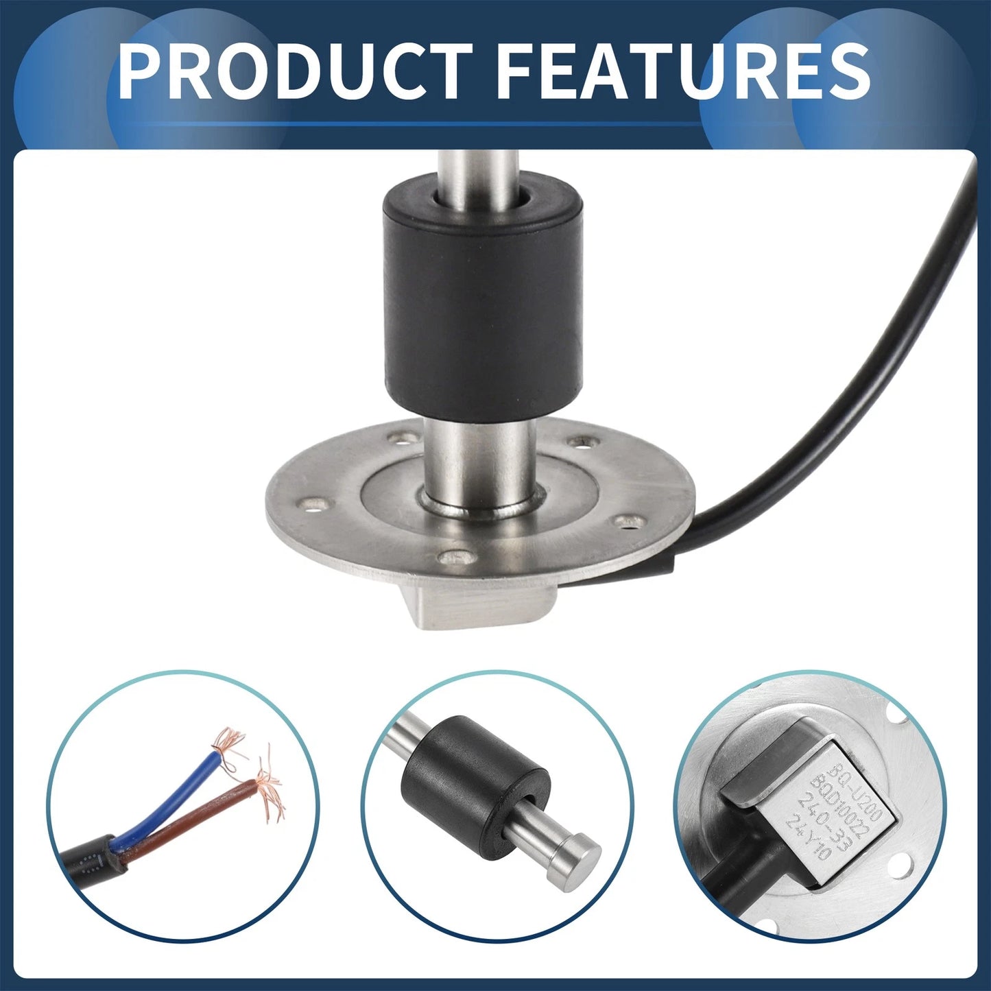 Fuel Sending Unit and Gauge Kit 240-33 Ohm 200mm for Boat Car Truck
