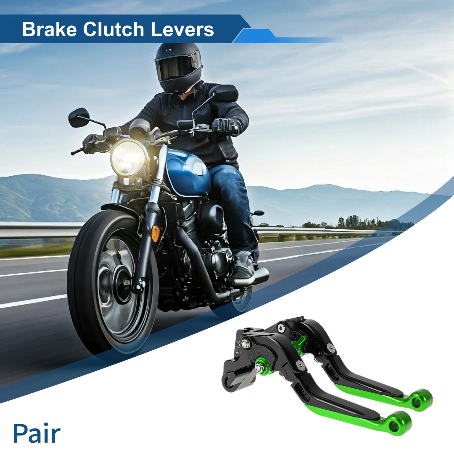 Adjustable Brake Clutch Levers for Kawasaki Ninja 650R (2012–2018) Black Green