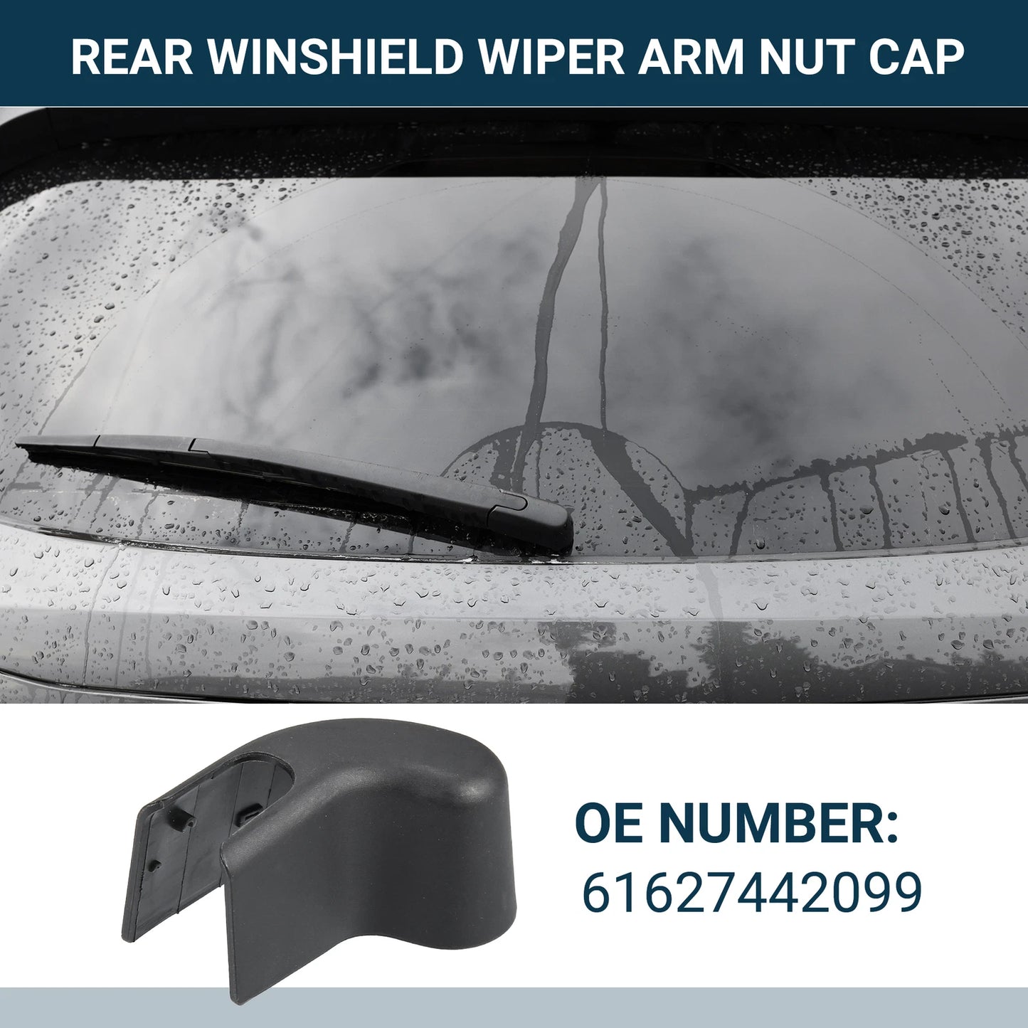 Rear Windshield Wiper Arm Nut Cover for BMW X5 (2019–2023) NO. 61627442099