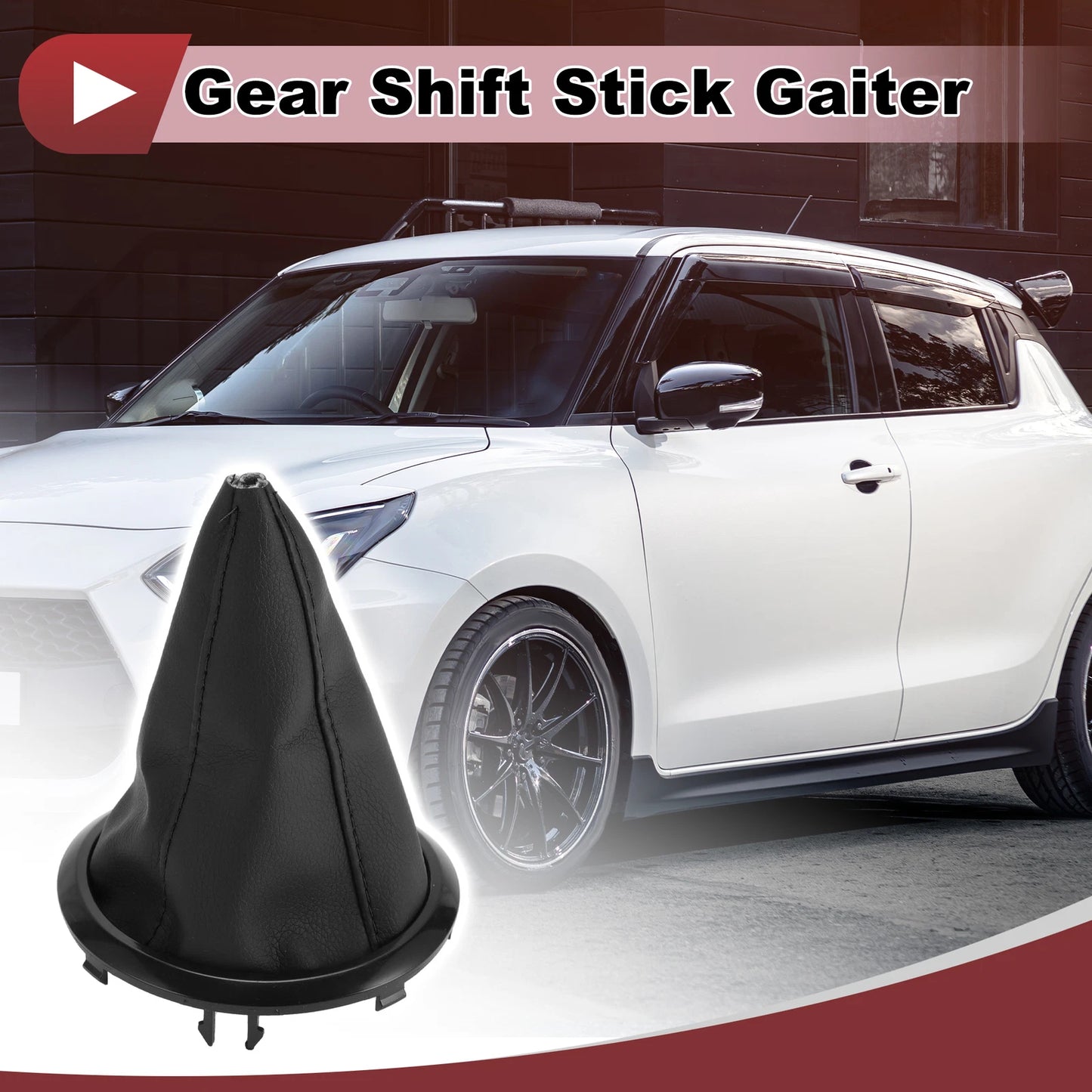 1 Pc Gear Shift Stick Gaiter for Suzuki Swift (2005–2010) Black Faux Leather