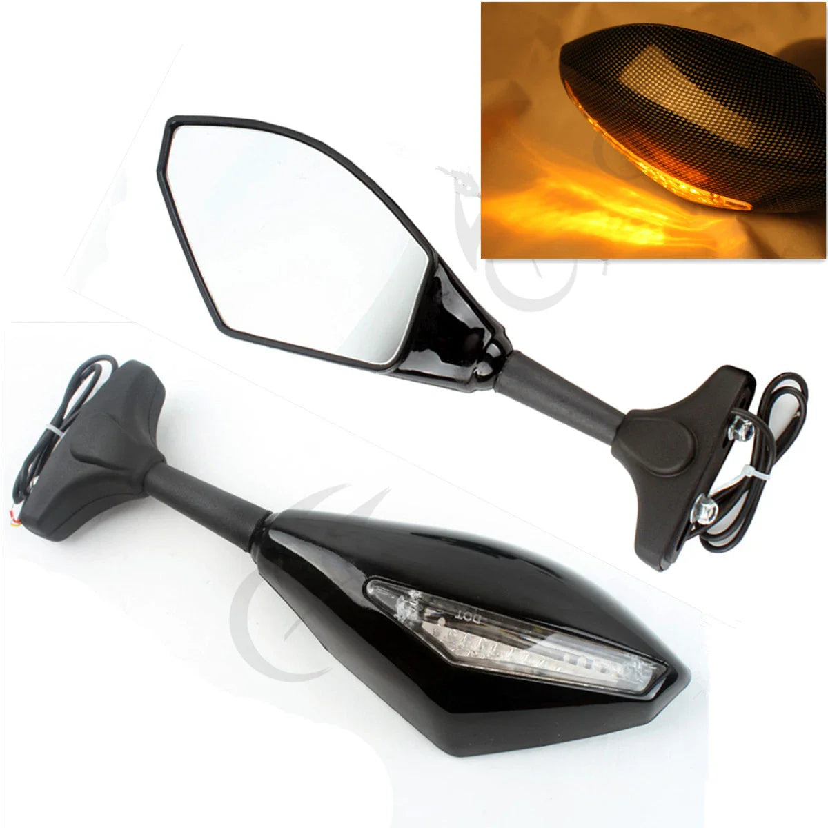 LED Turn Signal Rearview Mirrors for Honda VTR1000F FireStorm VTR1000 VFR800