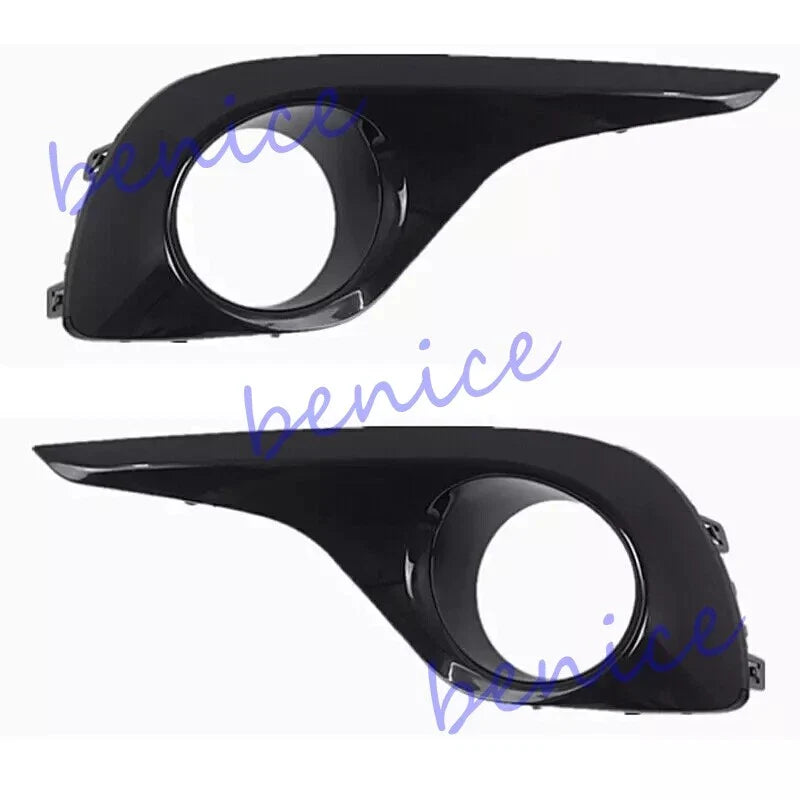 Black Pair Front Bumper Fog Lamp covers Grille for Toyota Highlander (2012–2014)