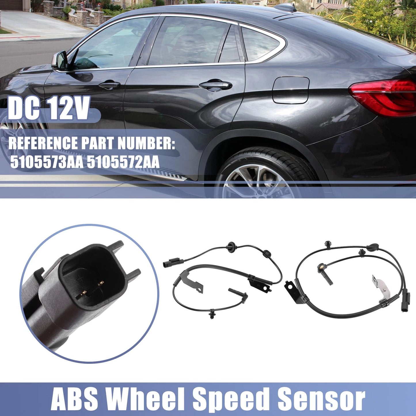 Set of 2 ABS Sensors for Jeep Compass (2007–2017) 5105573AA 5105572AA