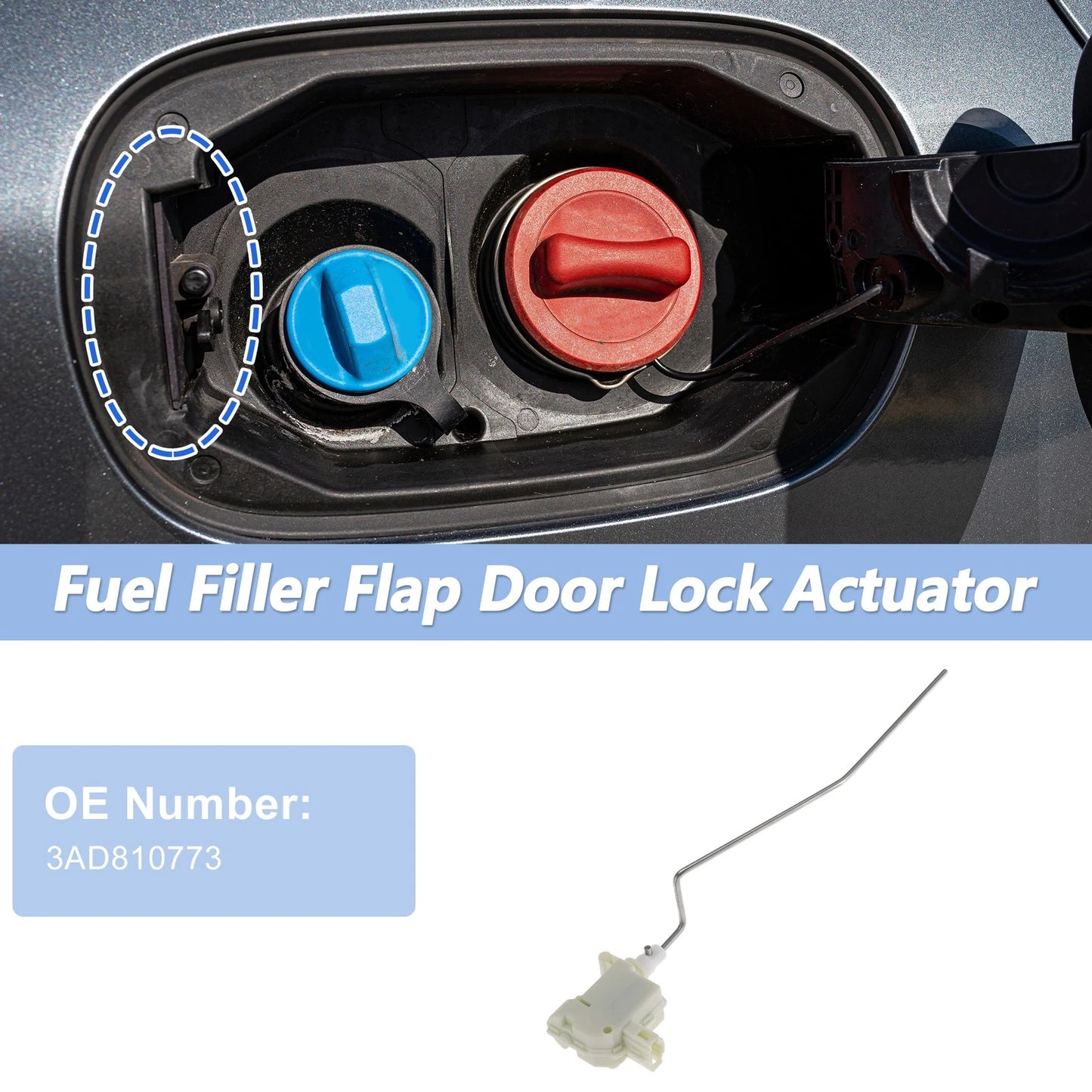 3AD810773 Fuel Filler Flap Door Latch Lock Actuator Motor for VW Santana (2012–2019)