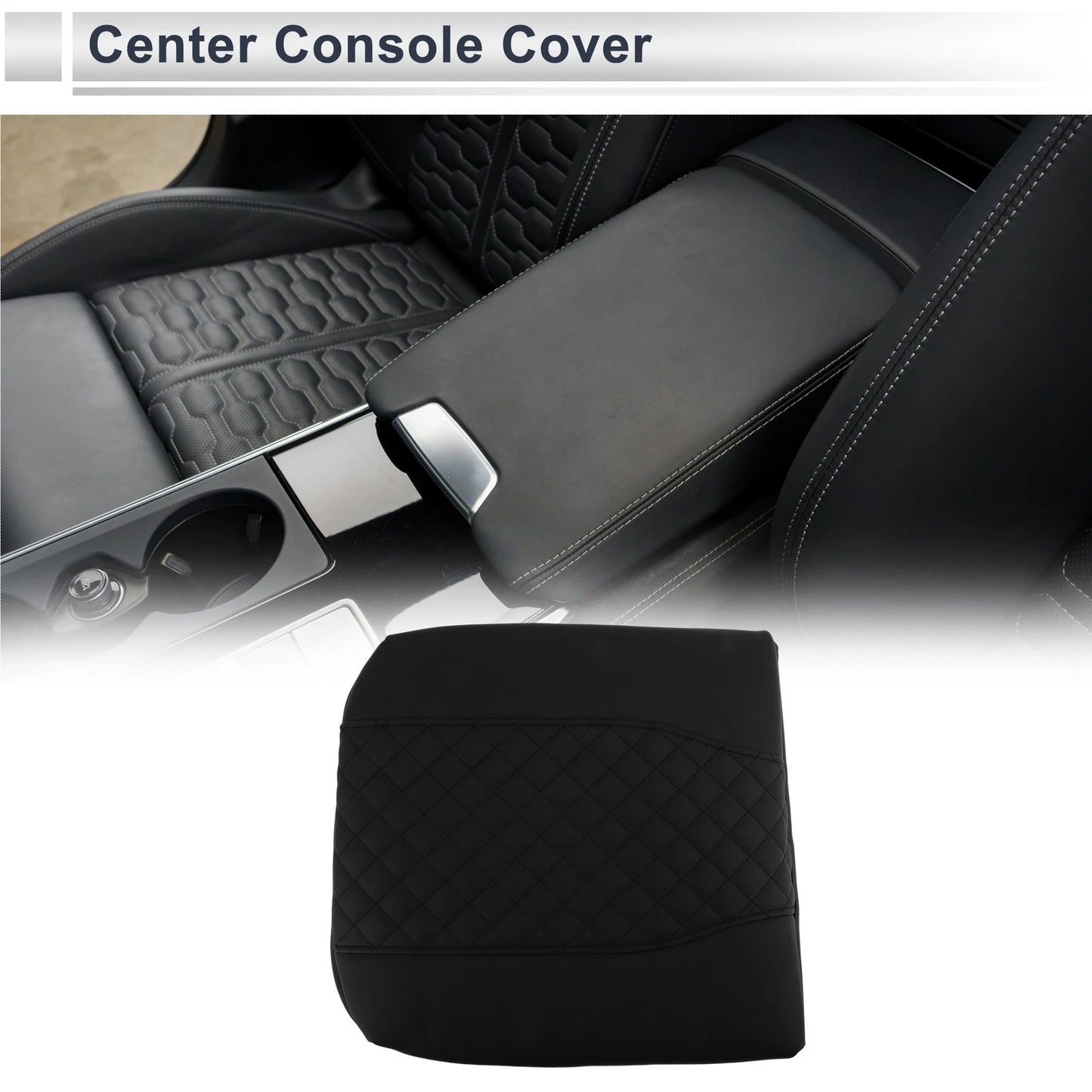 Center Console Cover for Chevrolet Silverado (2019–2025) Black