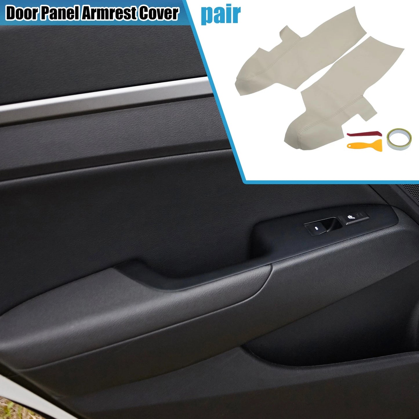 1 Pair Armrest Cover for Hyundai Santa Fe (2006–2012) Beige