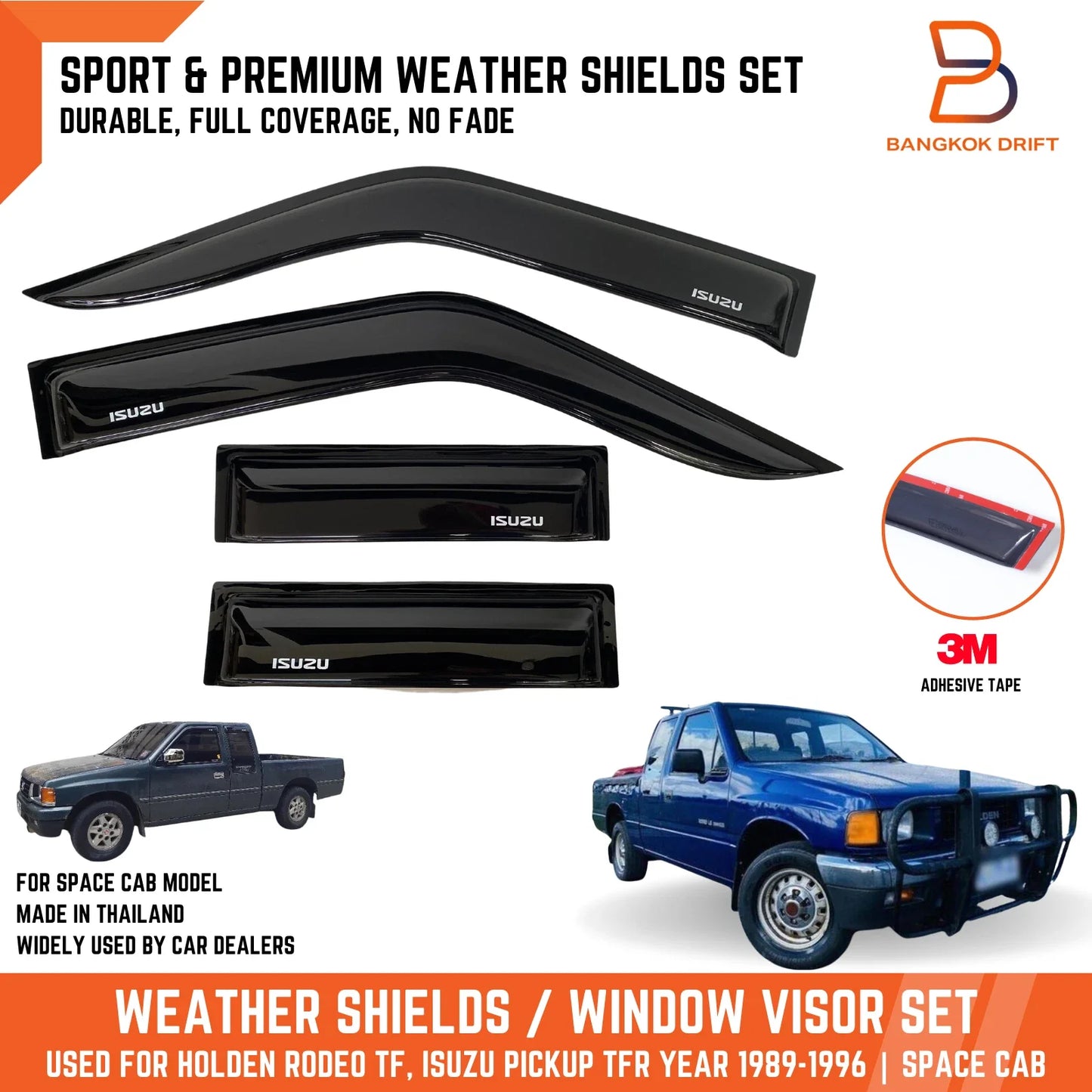 Weather Shield Window Visors for Holden Rodeo TF (1988-1996)