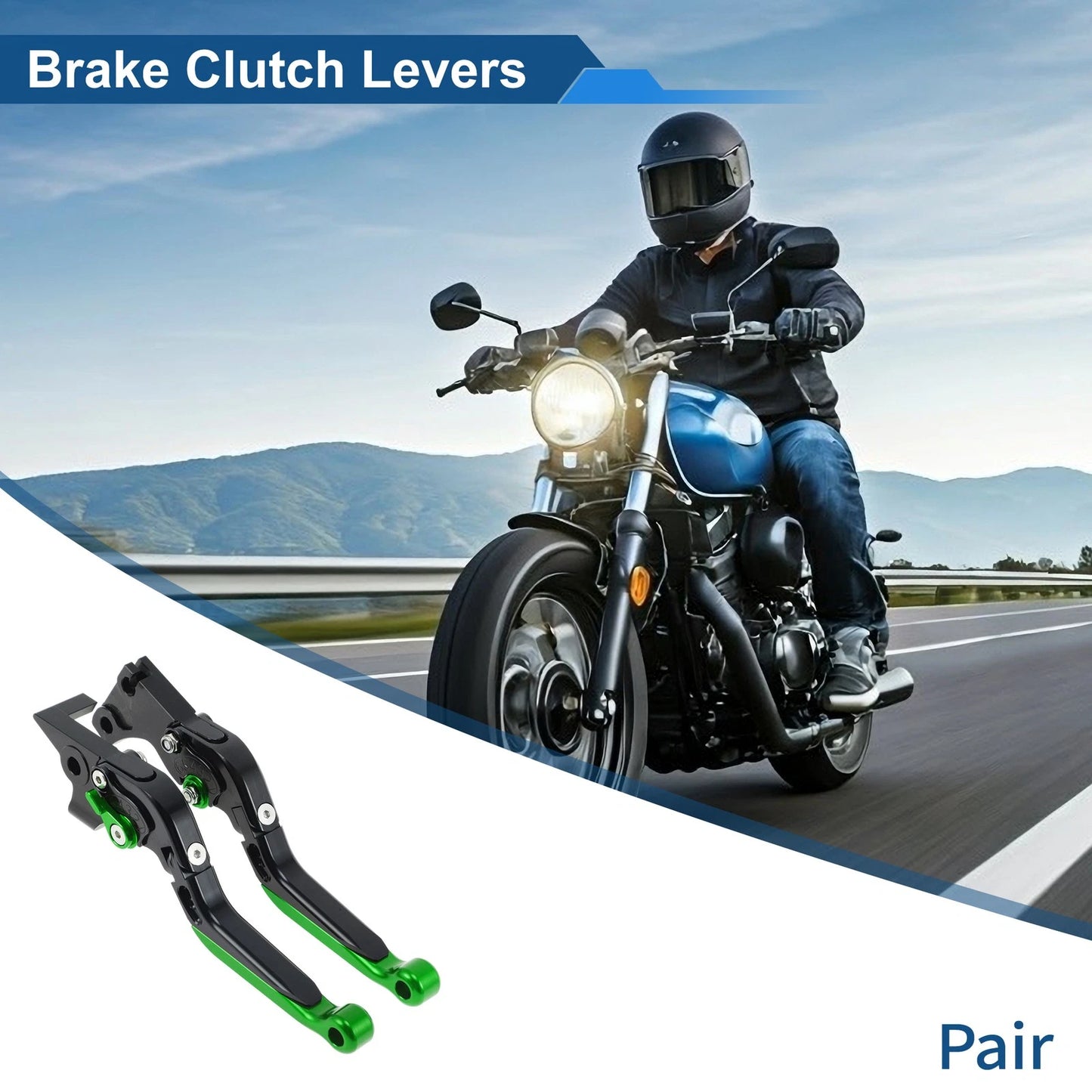 Short/Long Brake Clutch Levers for BMW G310R (2017–2021) Black Green End