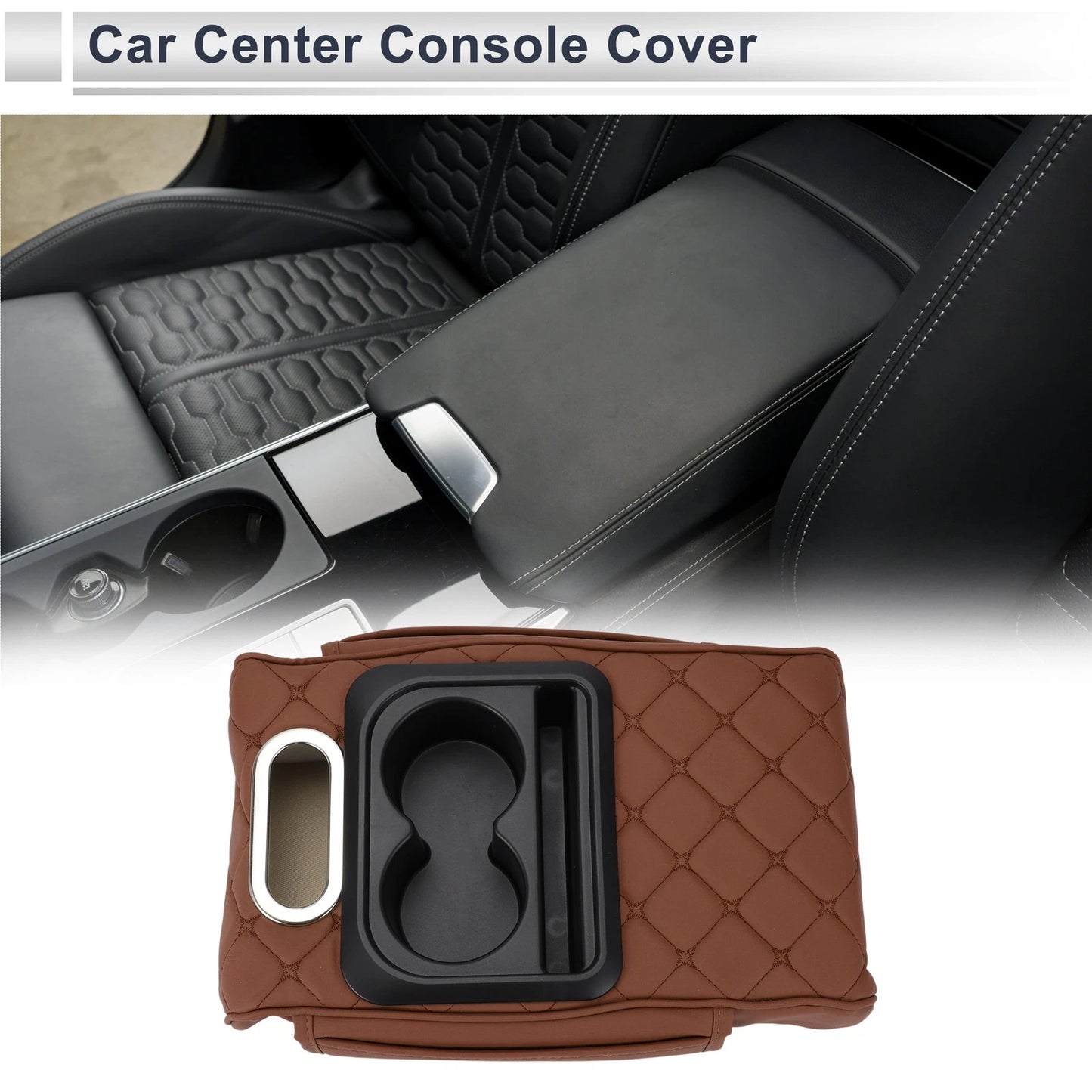 Universal Car Center Console Cover Armrest Storage Box 13.39"x9.06"x2.36"