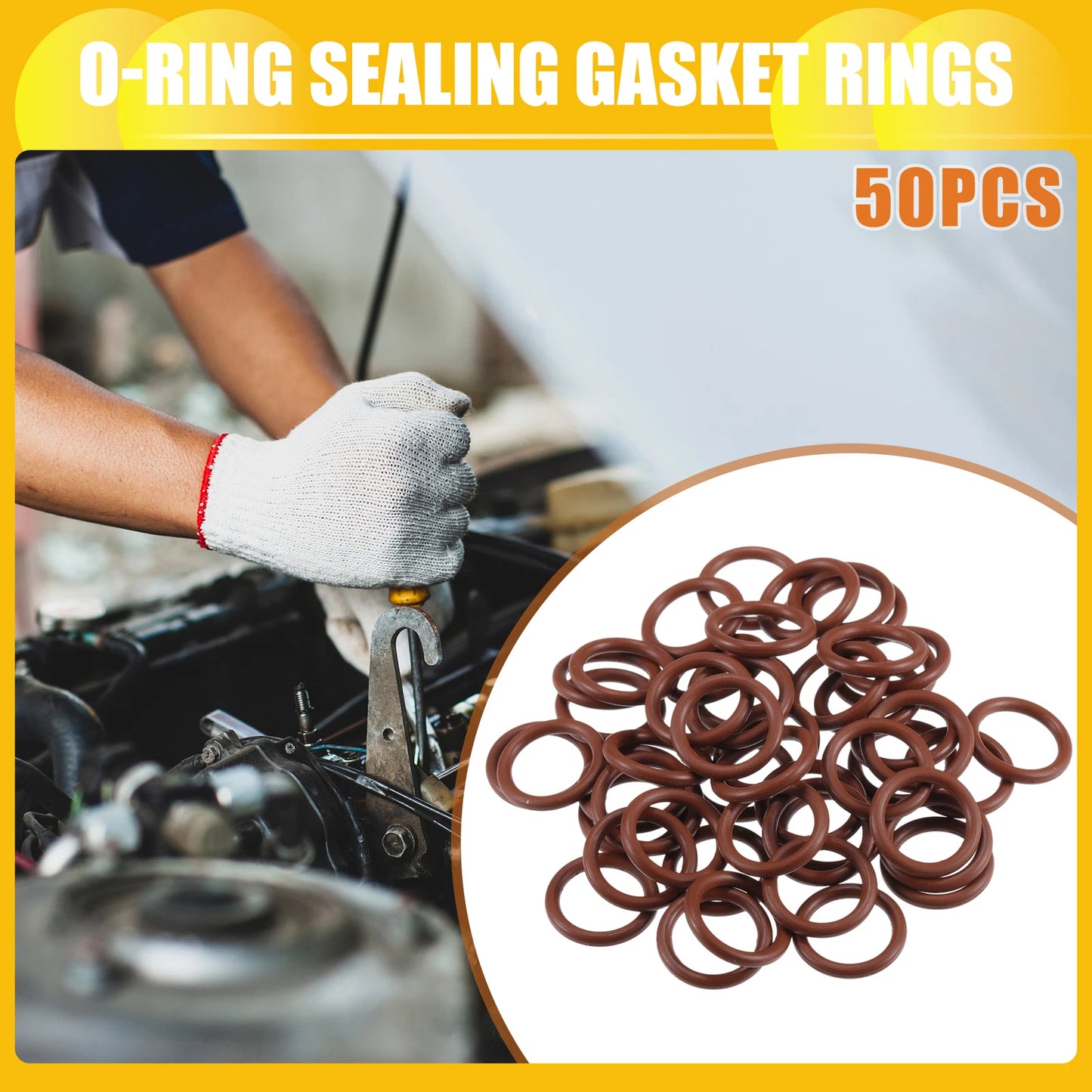 50pcs FKM Rubber O Ring Seal Gasket for Universal Applications (11mm ID x 2mm CS)