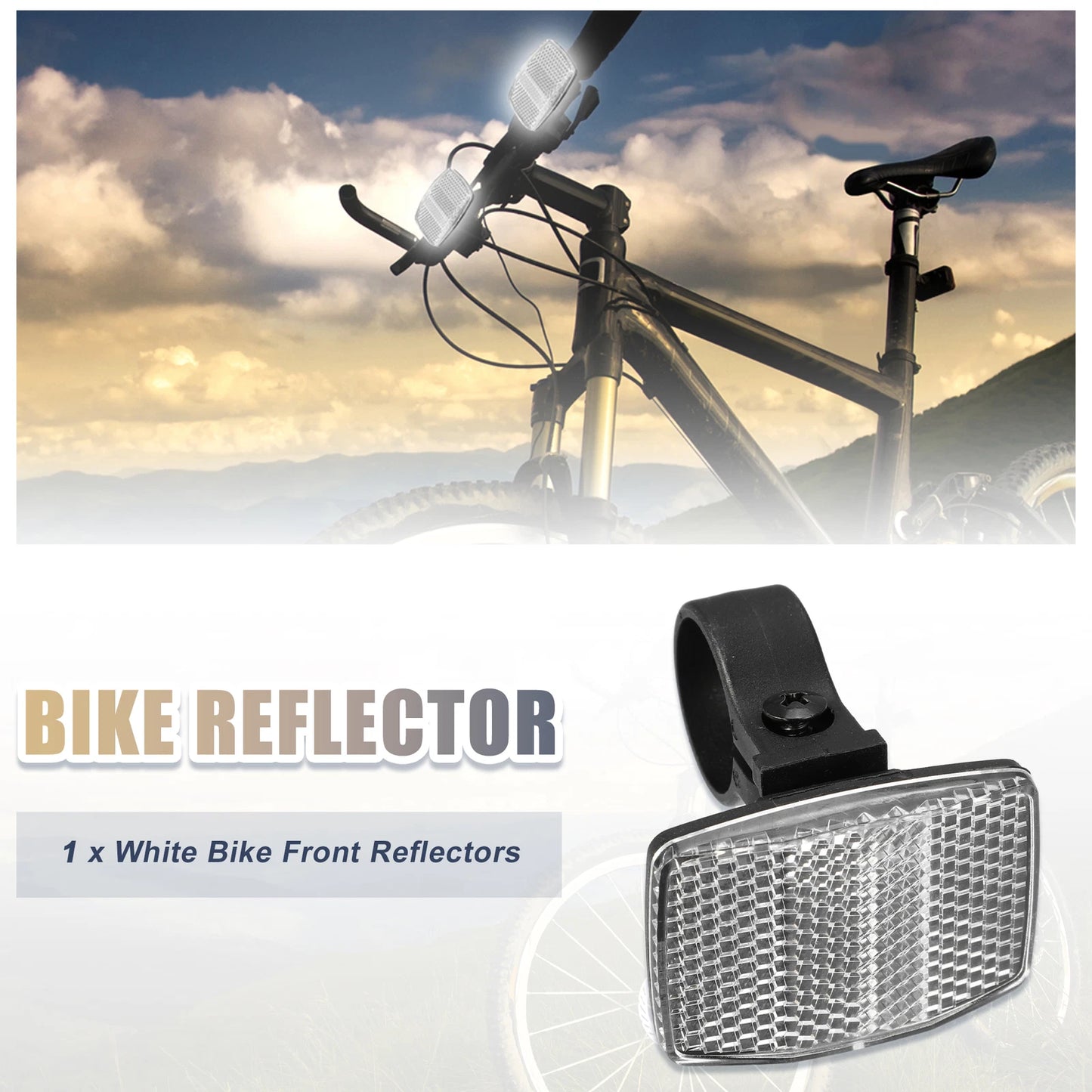 Bike Reflectors 2.13"x1.57" for Bicycle Accessories (Universal Fit)
