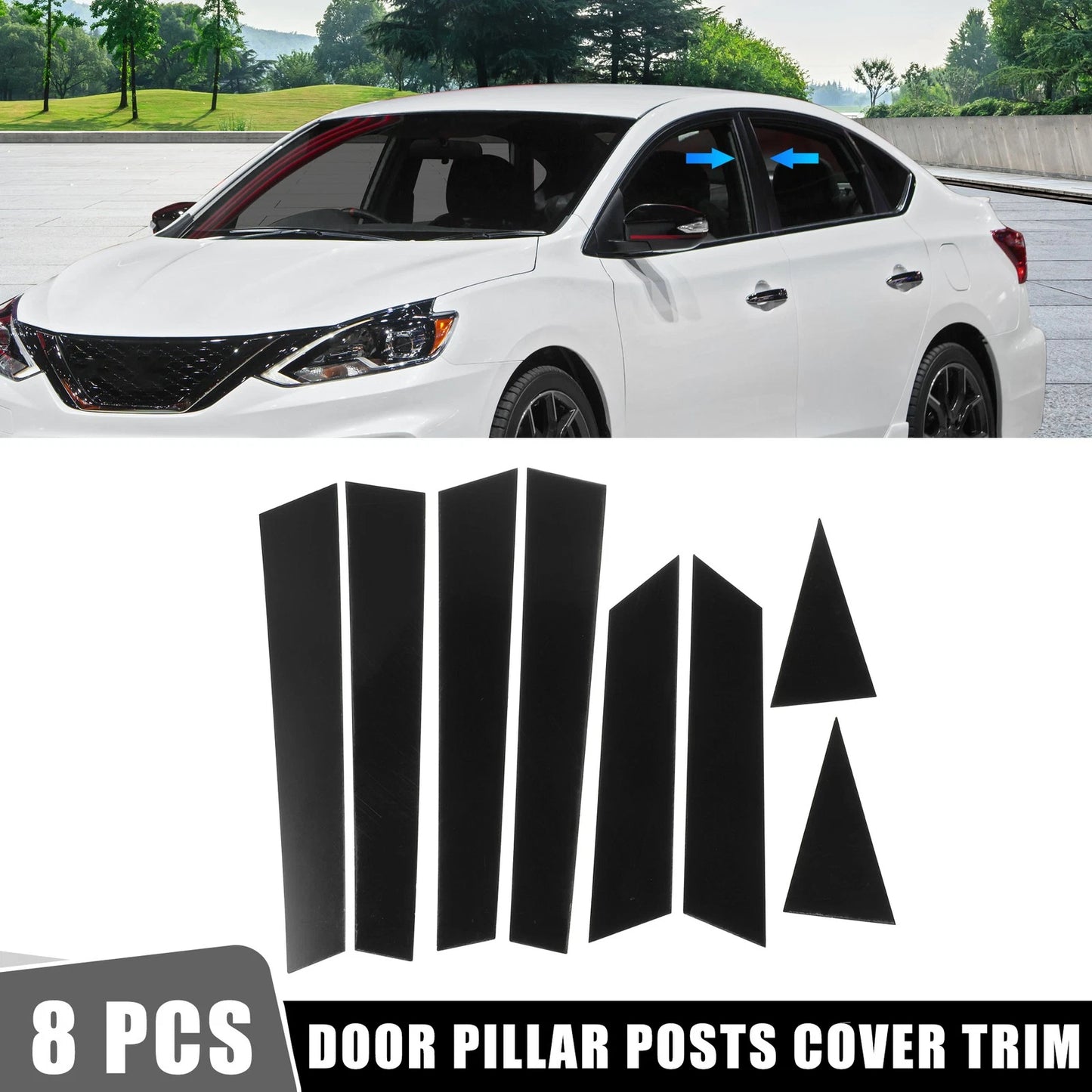 8 Pcs Door Cover Trim Pillar Stickers for Nissan Altima (2013–2018)