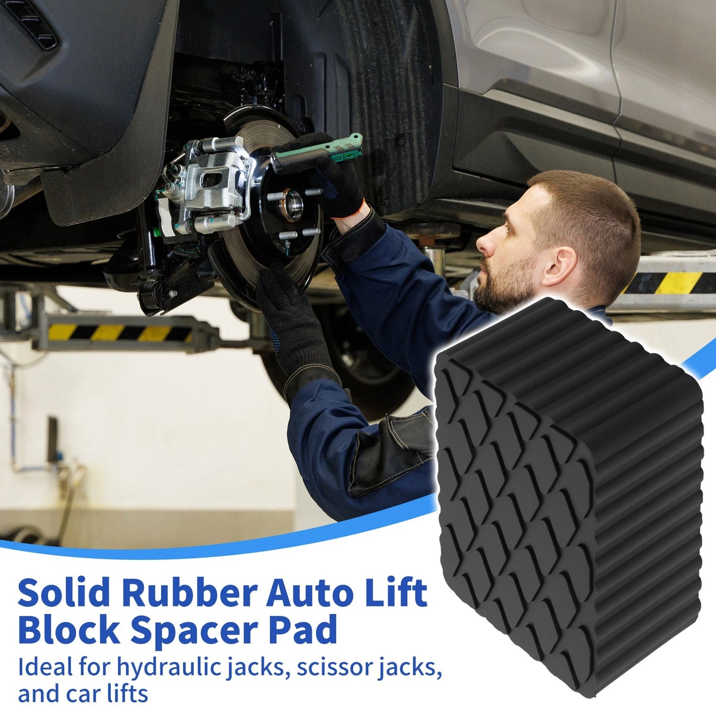 Universal Rubber Jack Pads for Auto (6.3" x 4.7" x 3.1")