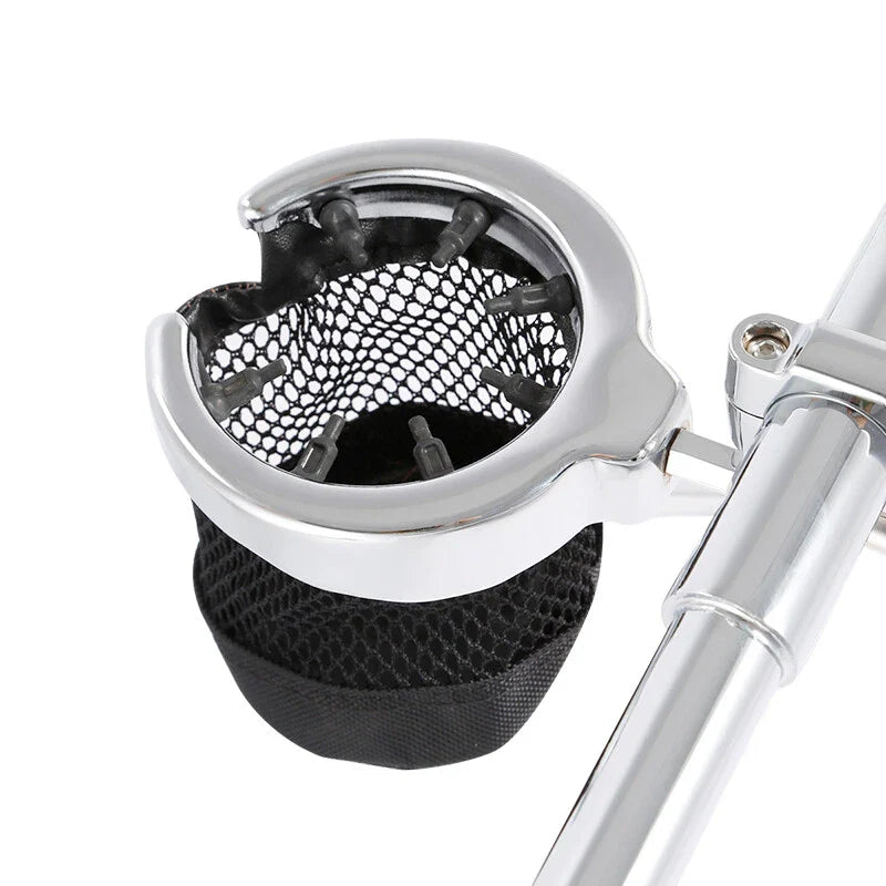 Handlebar Cup Holder for Harley Universal Metal Drink Mesh Basket