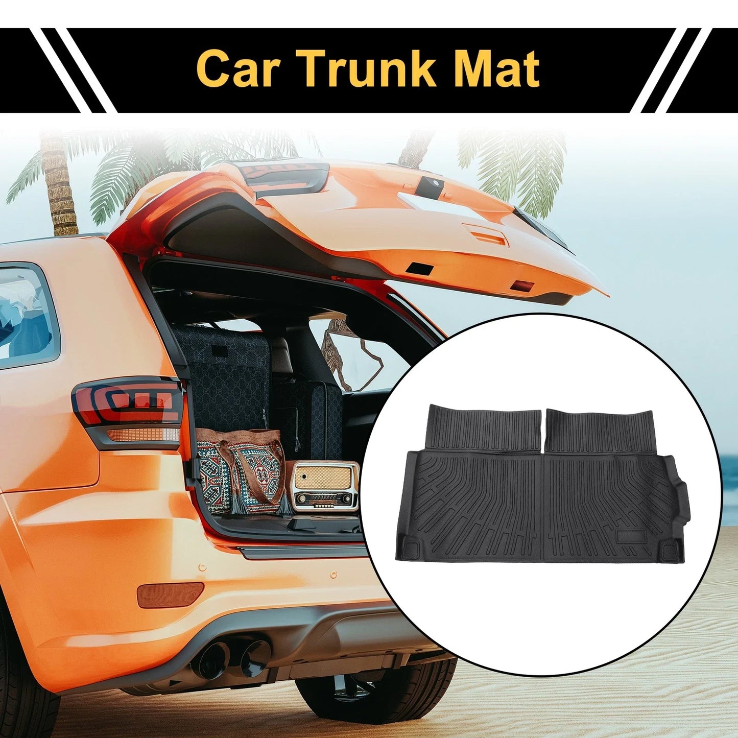 Cargo Liner Rear Trunk Mat Stripe Pattern TPE for BMW X7 (2019-2024)