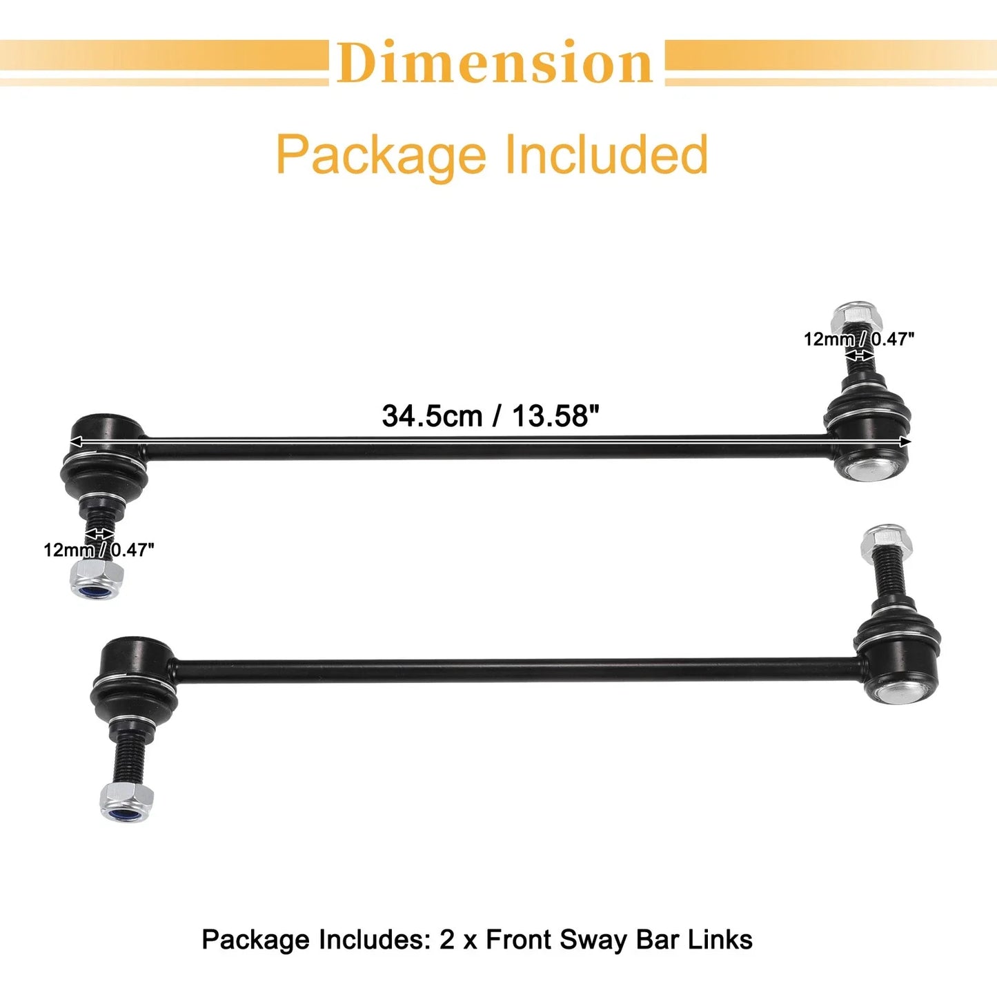 2 x Front Stabilizer Sway Bar Links for Acura MDX, Chevrolet Equinox (2007-2015)