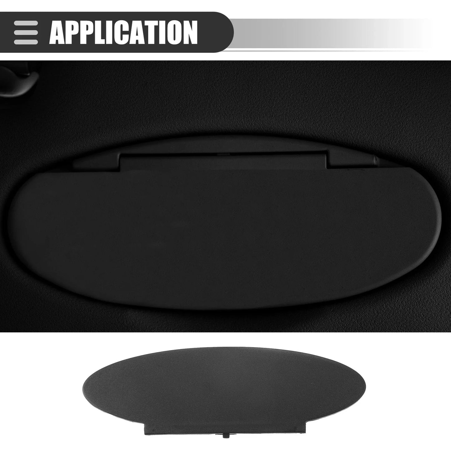 Sun Visor Vanity Mirror Cover for Porsche - Driver/Passenger Side, Black