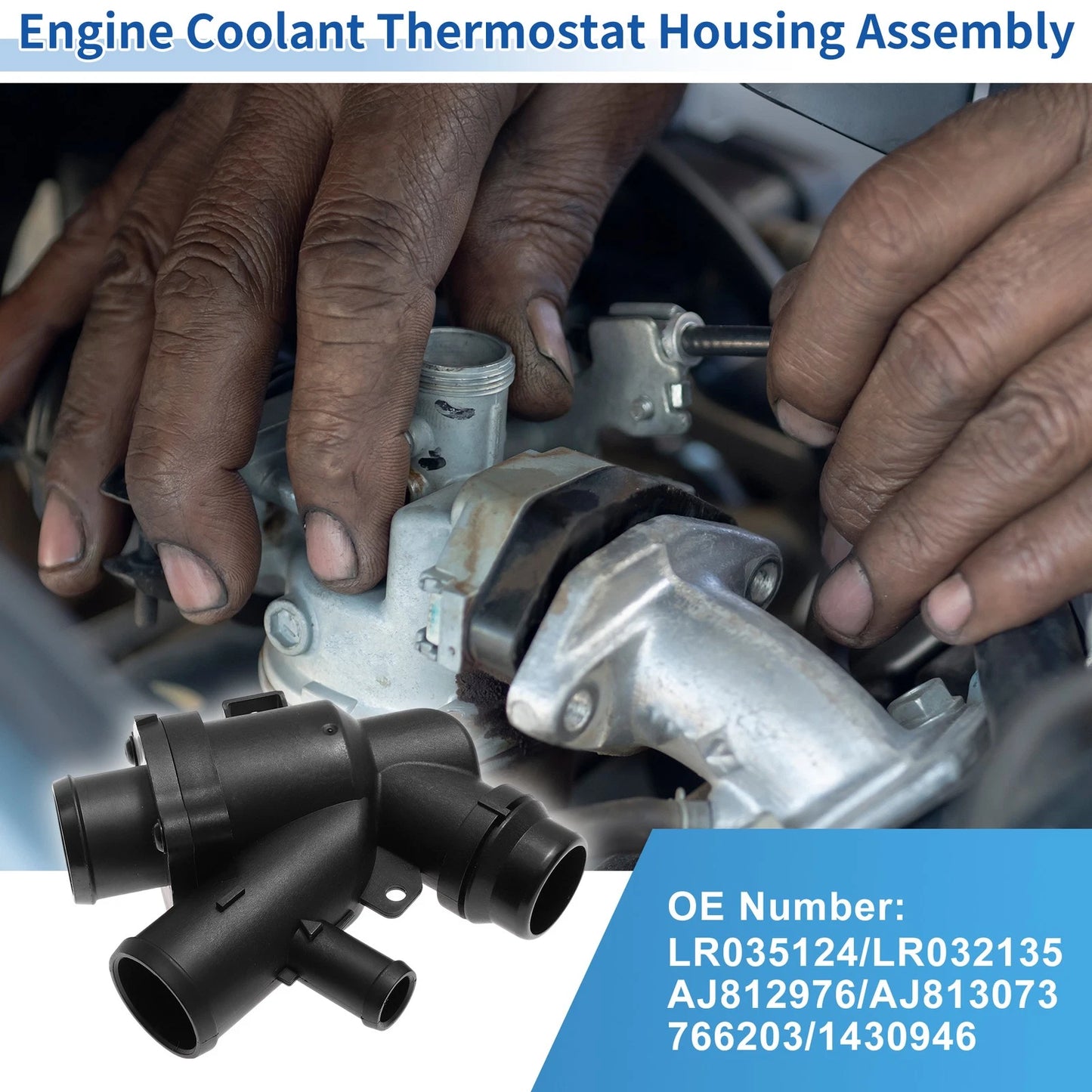 Engine Coolant Thermostat Housing Assembly No.LR035124 for Jaguar F-Type (2014)