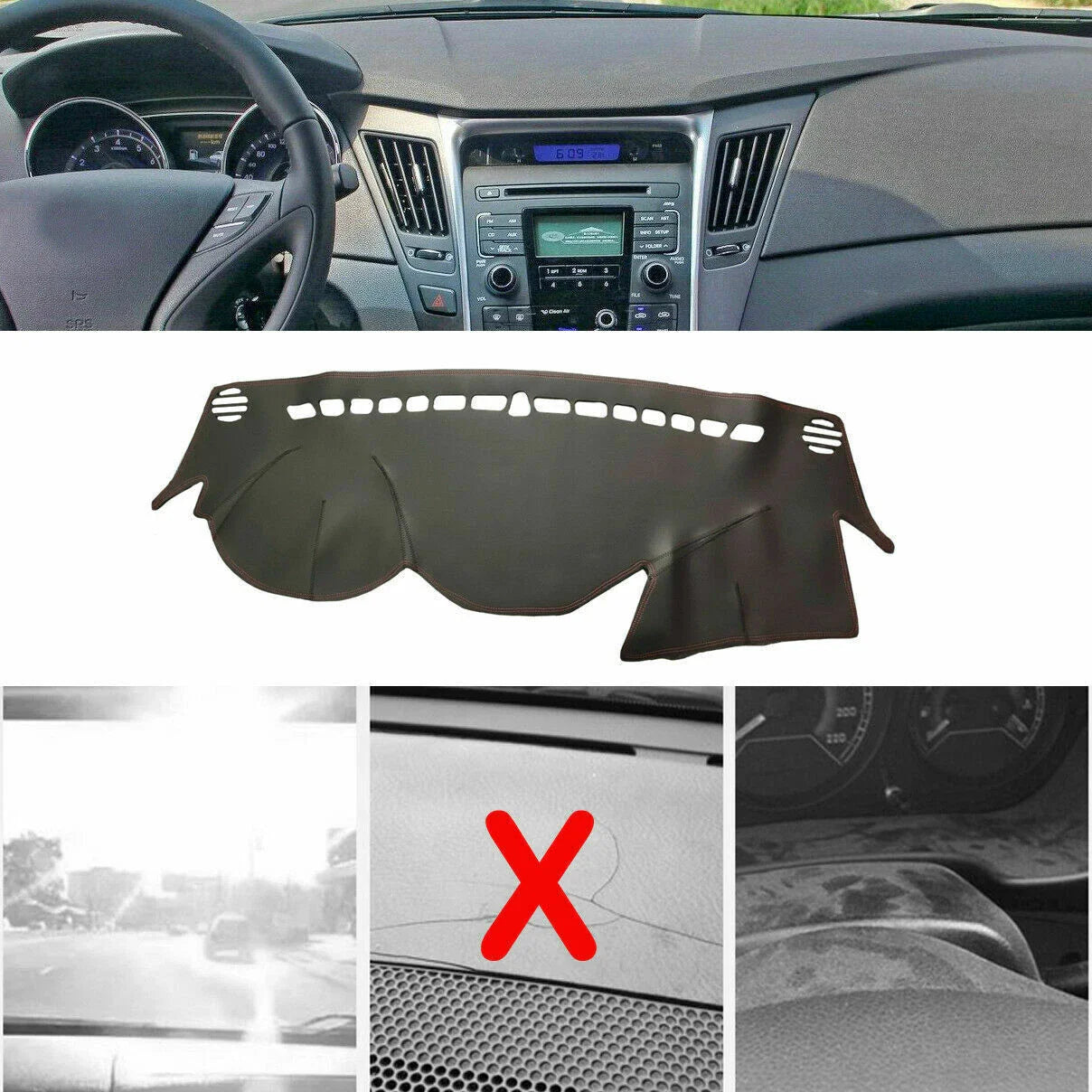 Dashboard Pad Cover Protector Mat for Hyundai Sonata (2011–2014)