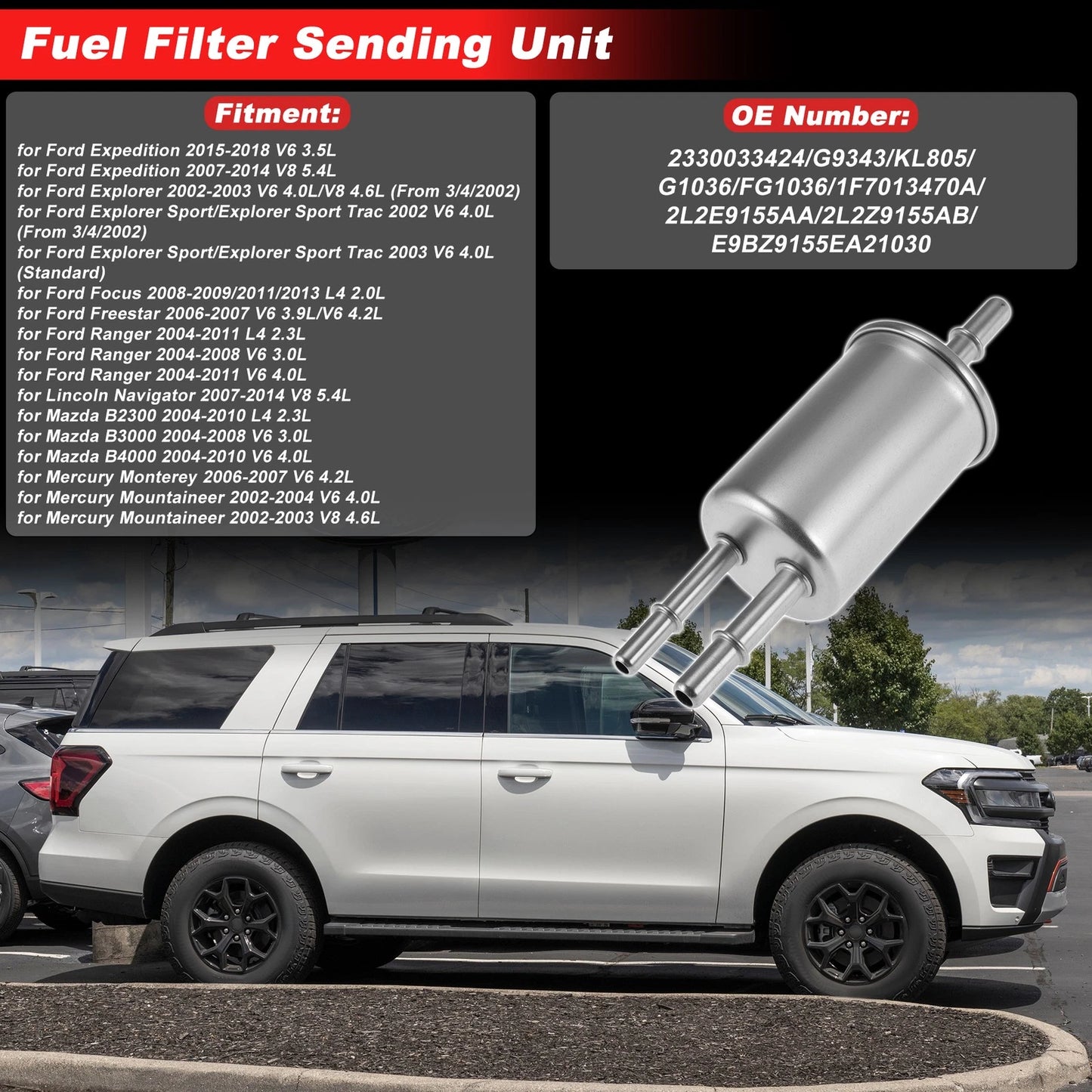 Chassis Pipeline Fuel Filter Assembly for Ford Expedition (2003–2006) 33424/G9343