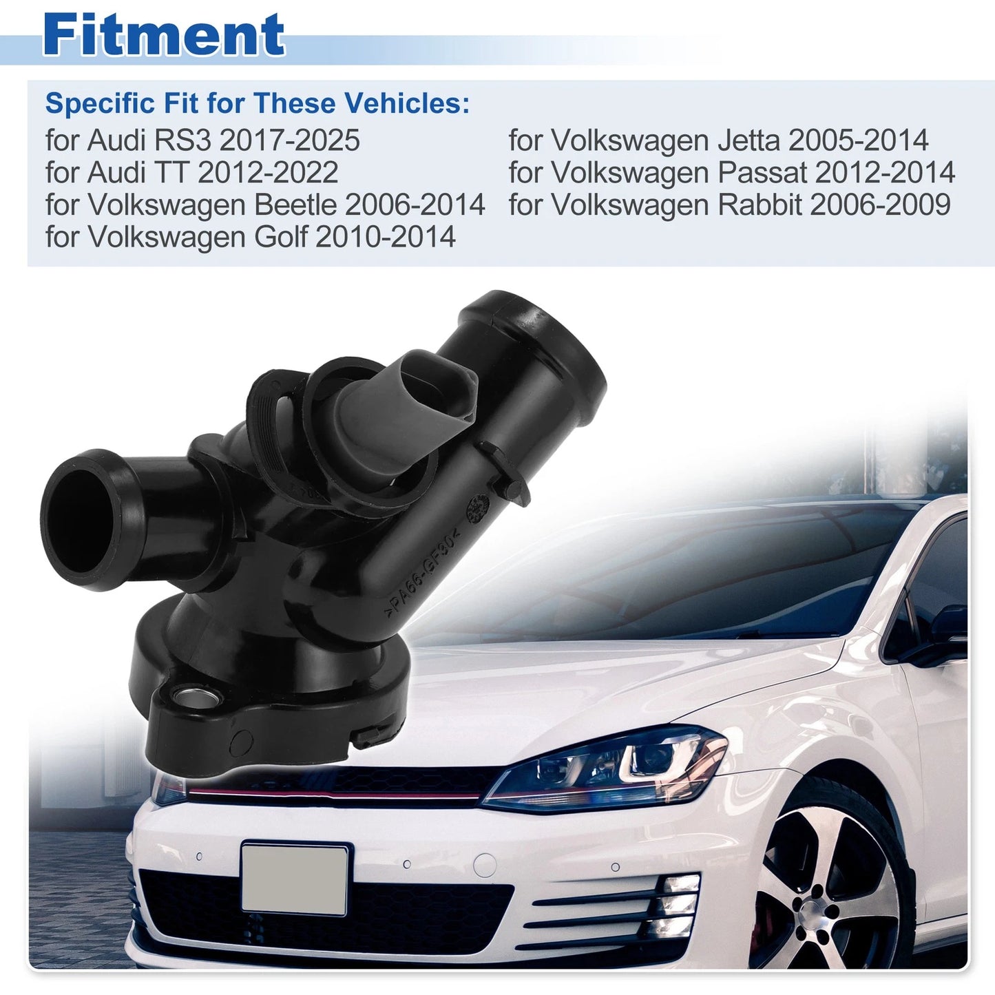 Engine Coolant Thermostat Housing Assembly for VW Beetle Golf Jetta Passat Rabbit (2000–2010)