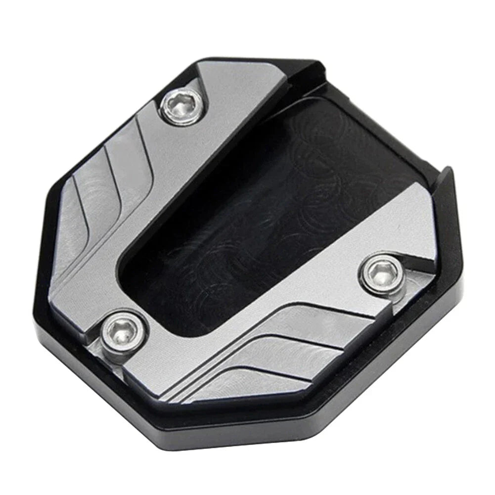 Kickstand Extender Foot Side Stand Pad for Motorcycle - Silver