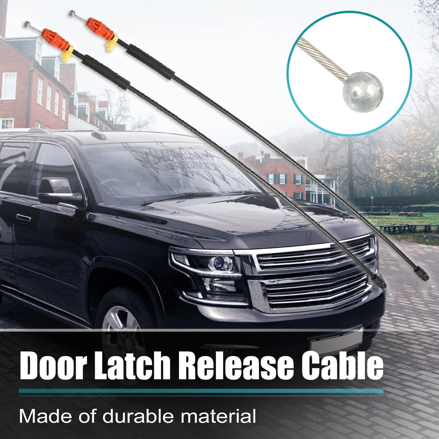 2 x Front Door Handle Latch Release Cables for Chevrolet Silverado (2007-2018)