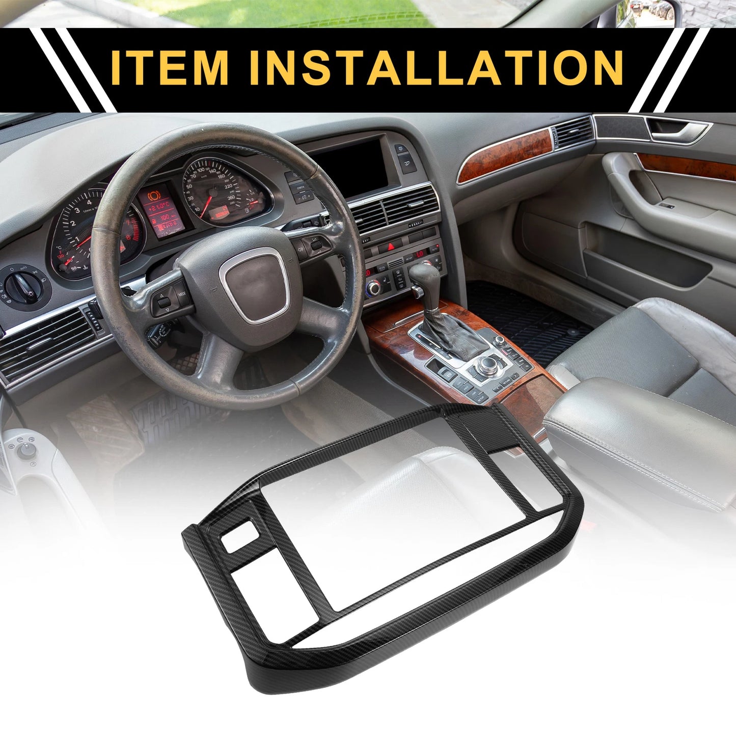 GPS Panel Sticker Cover Set for Ford F-150 (2021–2024) Black