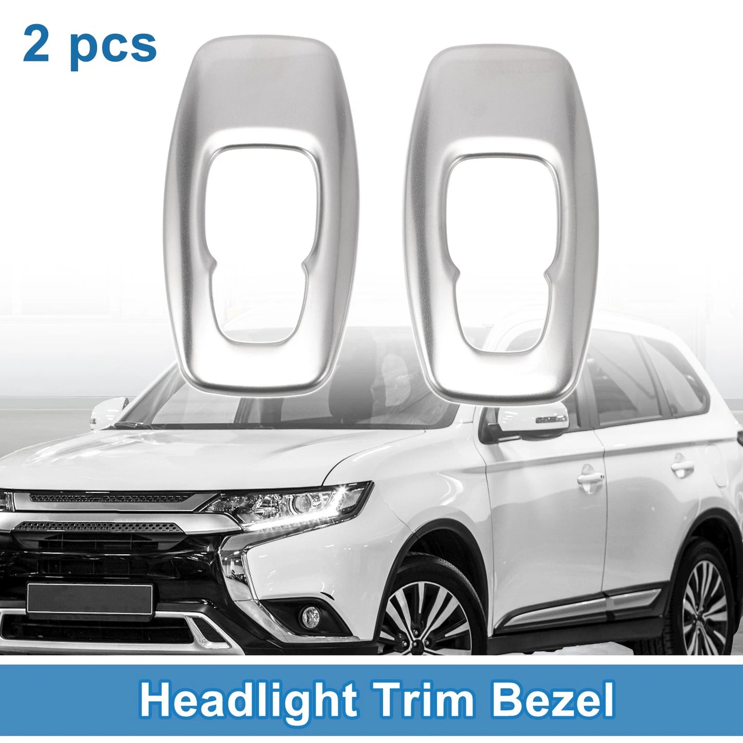 2 Pcs Headlight Trim Bezel for Mitsubishi Outlander (2022–2024) ABS