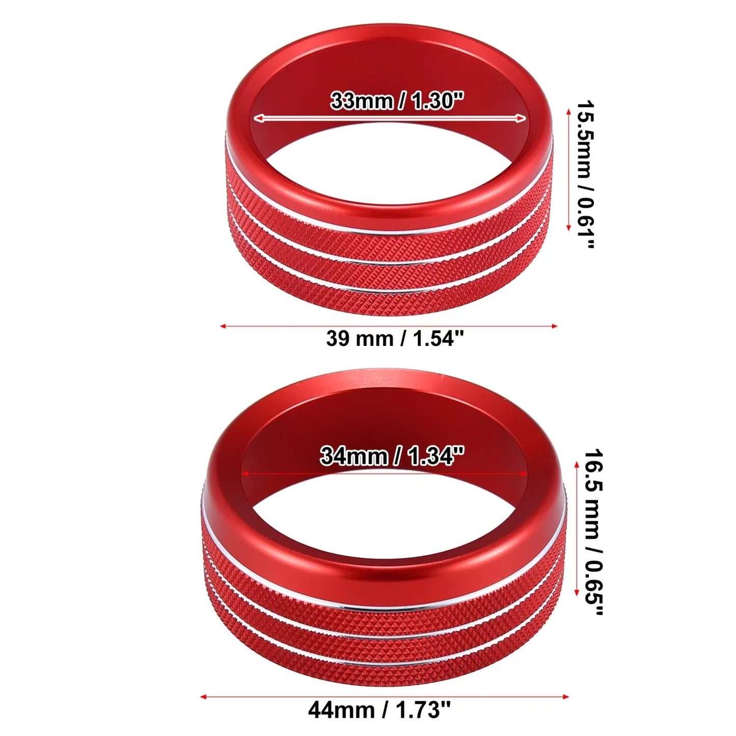 Headlight Switch Knob Trim Cover Set for Dodge Ram (2018-2020) Red
