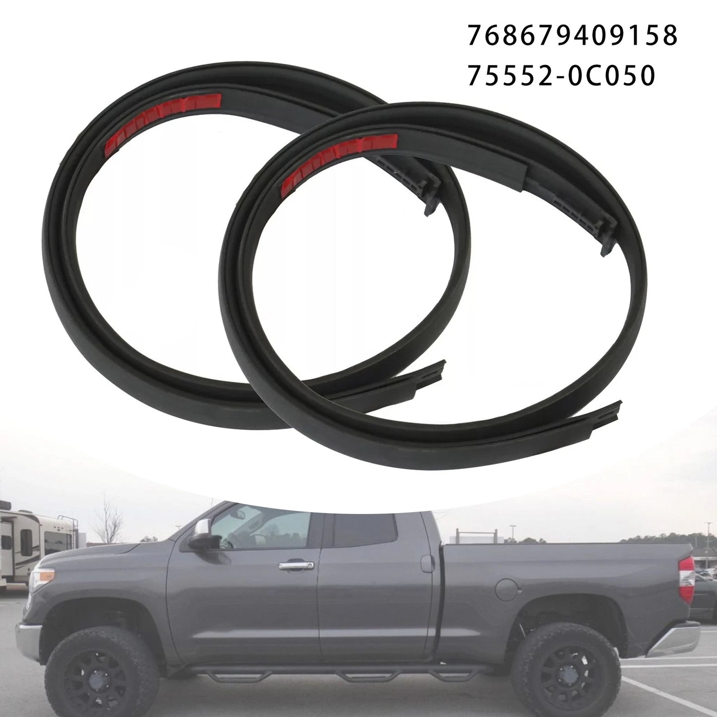 2X Roof Drip Molding Trim Rubber for Toyota Tundra Double Cab (2007–2020)