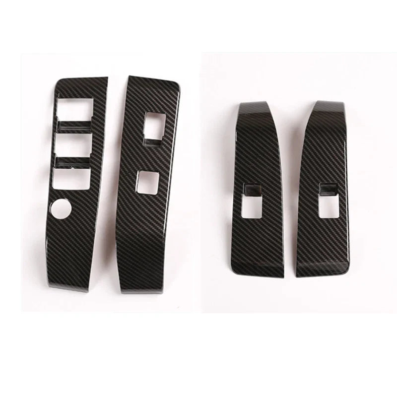 4x Carbon Fiber Inner Window Switch Panel Cover Trim for Toyota Tacoma (2016–2023)