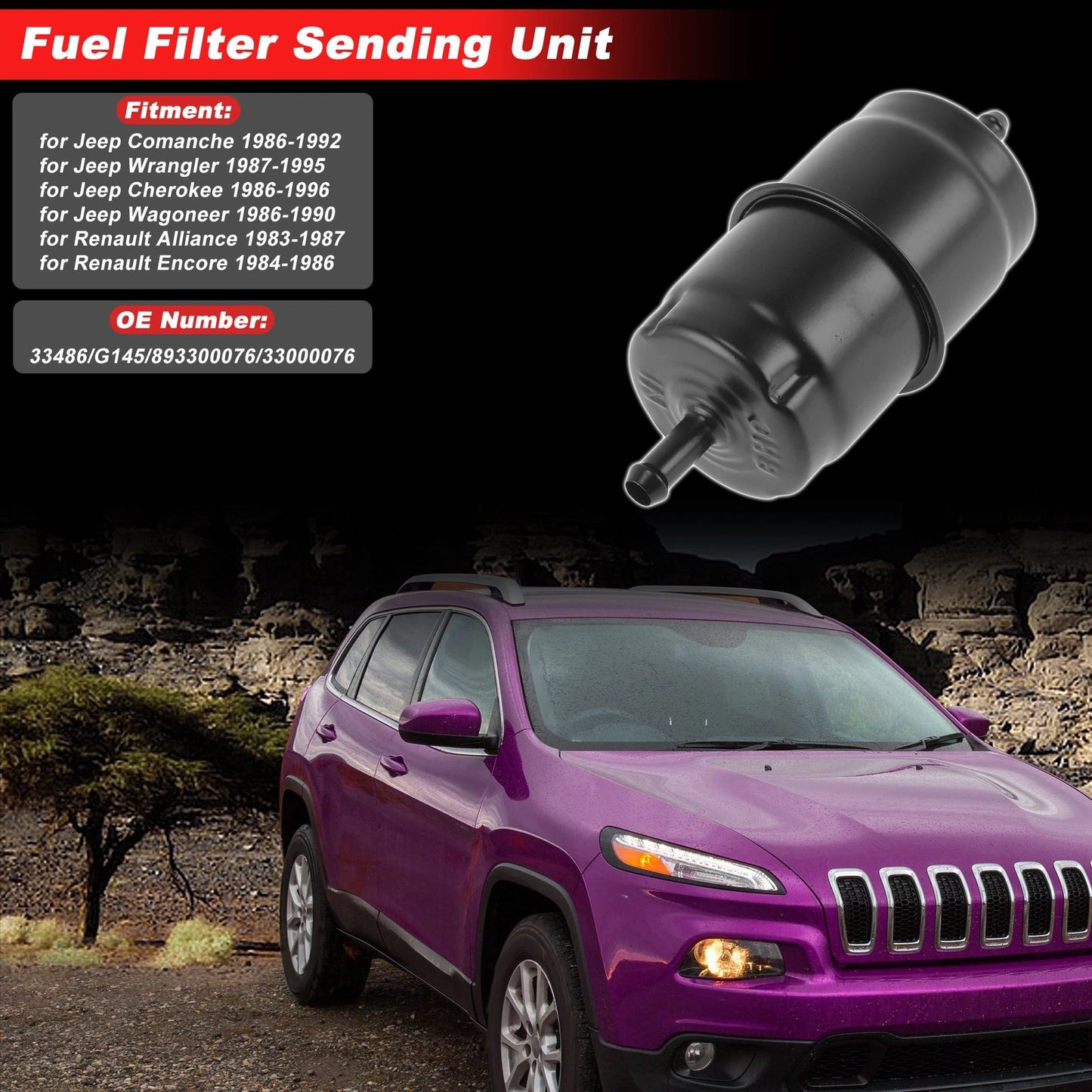 Chassis Pipeline Fuel Filter Assembly for Jeep Comanche (1986–1992) No.33486