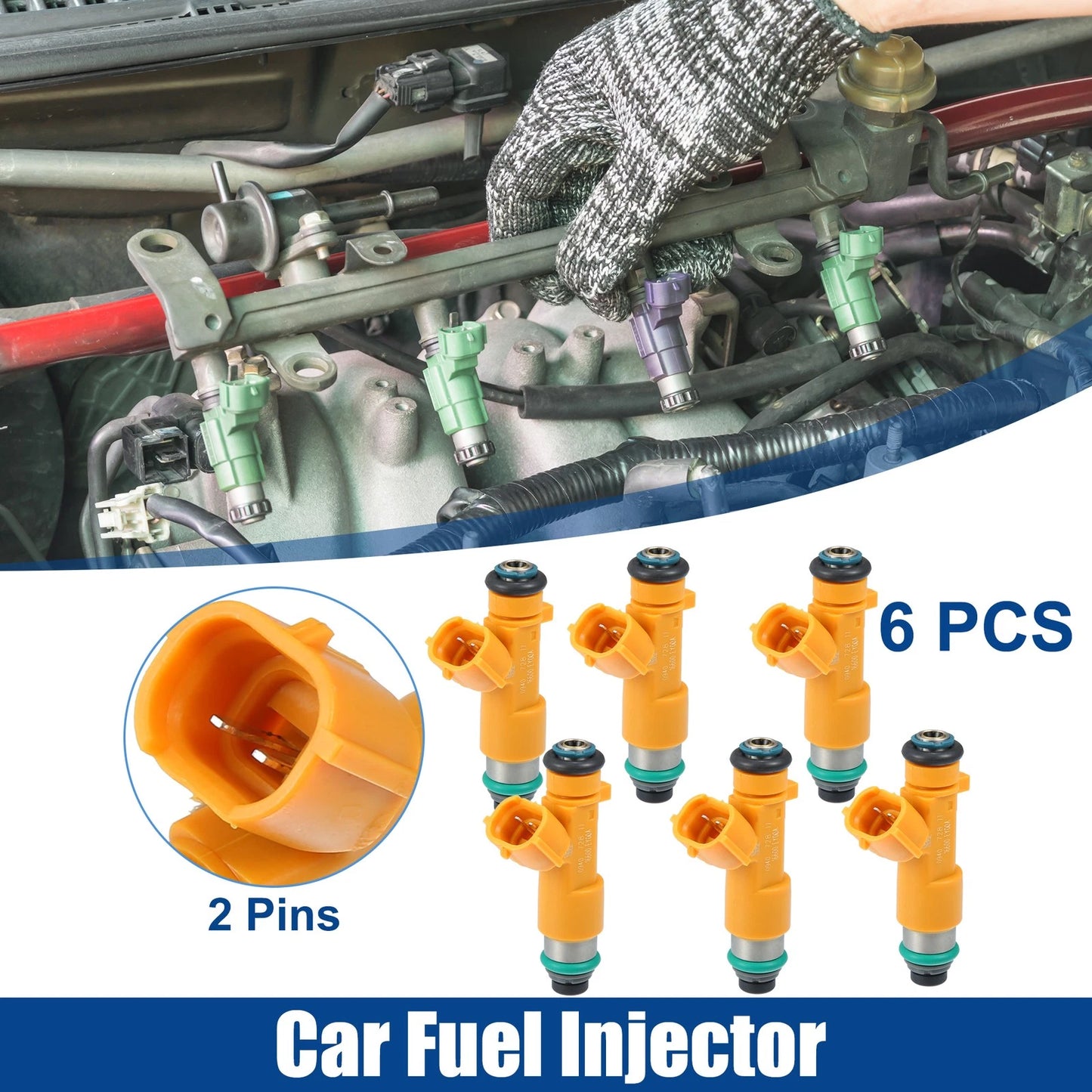 6X Fuel Injector Nozzle 16600-EY00A for Infiniti Q50 3.7L (2014–2015)