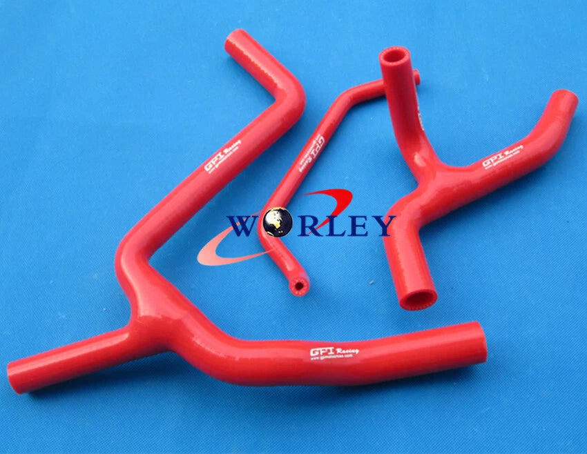 Silicone Radiator Y Hose for Kawasaki KX450F (2009–2015) - Red