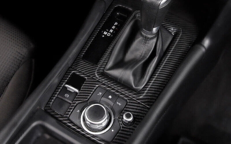 Carbon Fiber Center Console Gear Shift Frame Trim for Mazda 3 Axela (2017–2018)