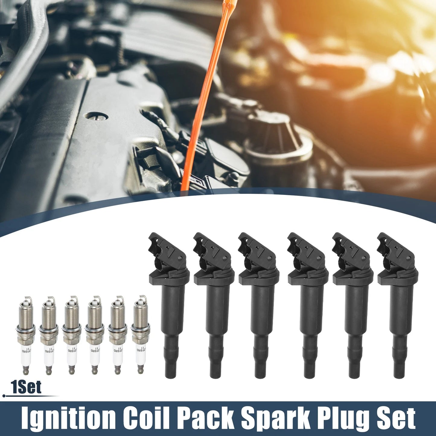 Ignition Coils and Spark Plugs Set for BMW 3.0L