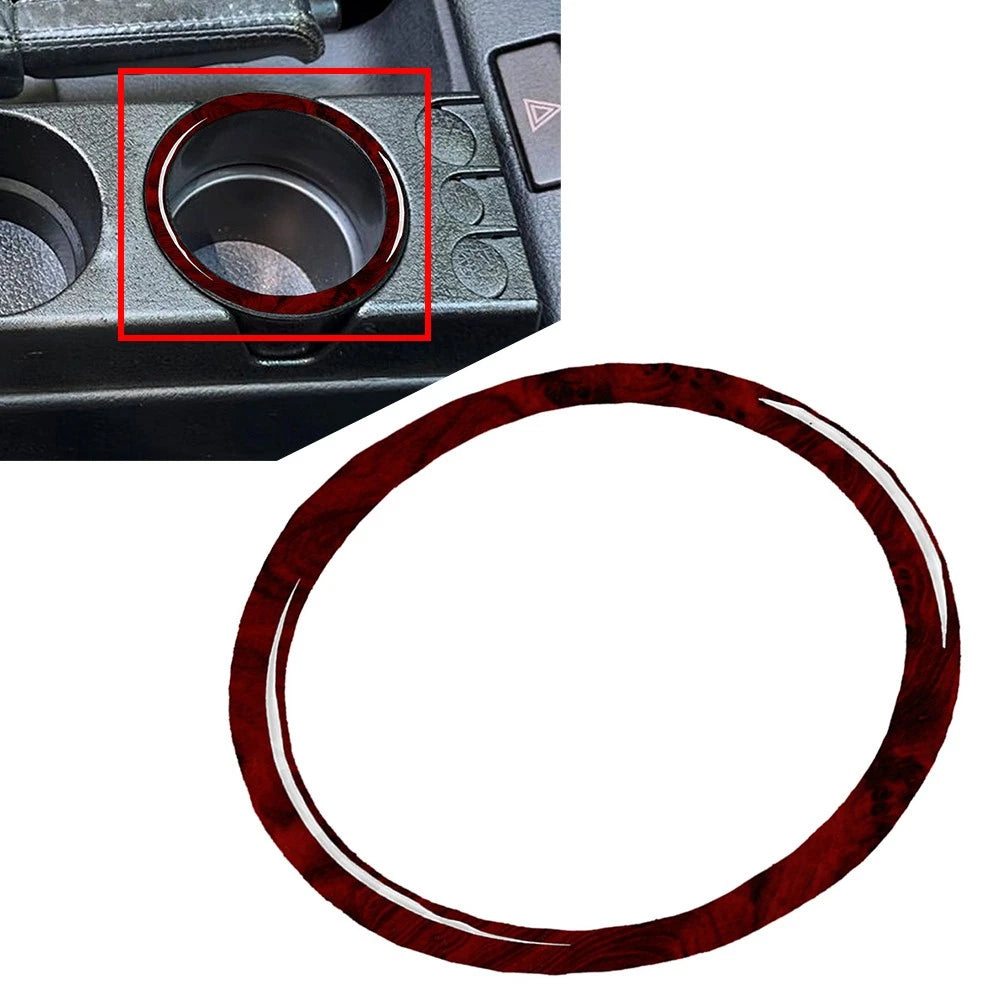Red Wood Grain Cup Holder Ring Cover Trim for BMW 3 Series E36 (1994–1996)
