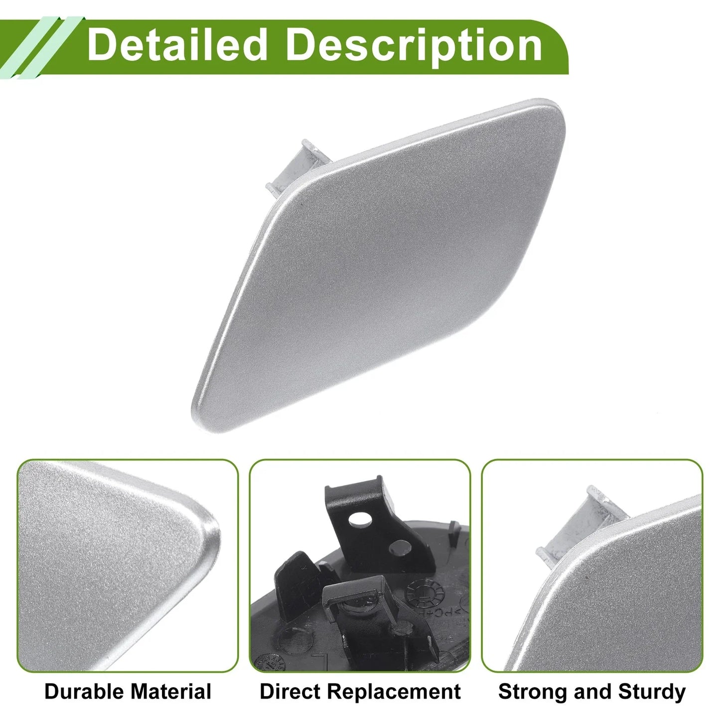 Washer Nozzle Cover for Porsche Cayenne 92A (2011-2018) - Silver Tone