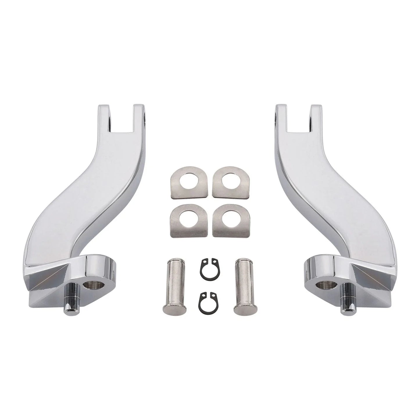 Rear Passenger Foot Peg Mounts for Harley Touring (1993-2025) Black/Chrome